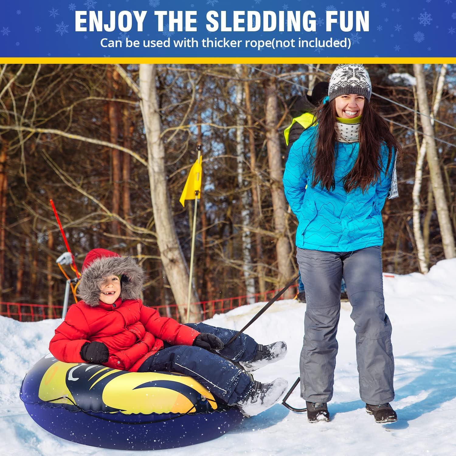 Large 47 Inch Snow Tube with 4 Snow Patches - Waterproof Inflatable ...