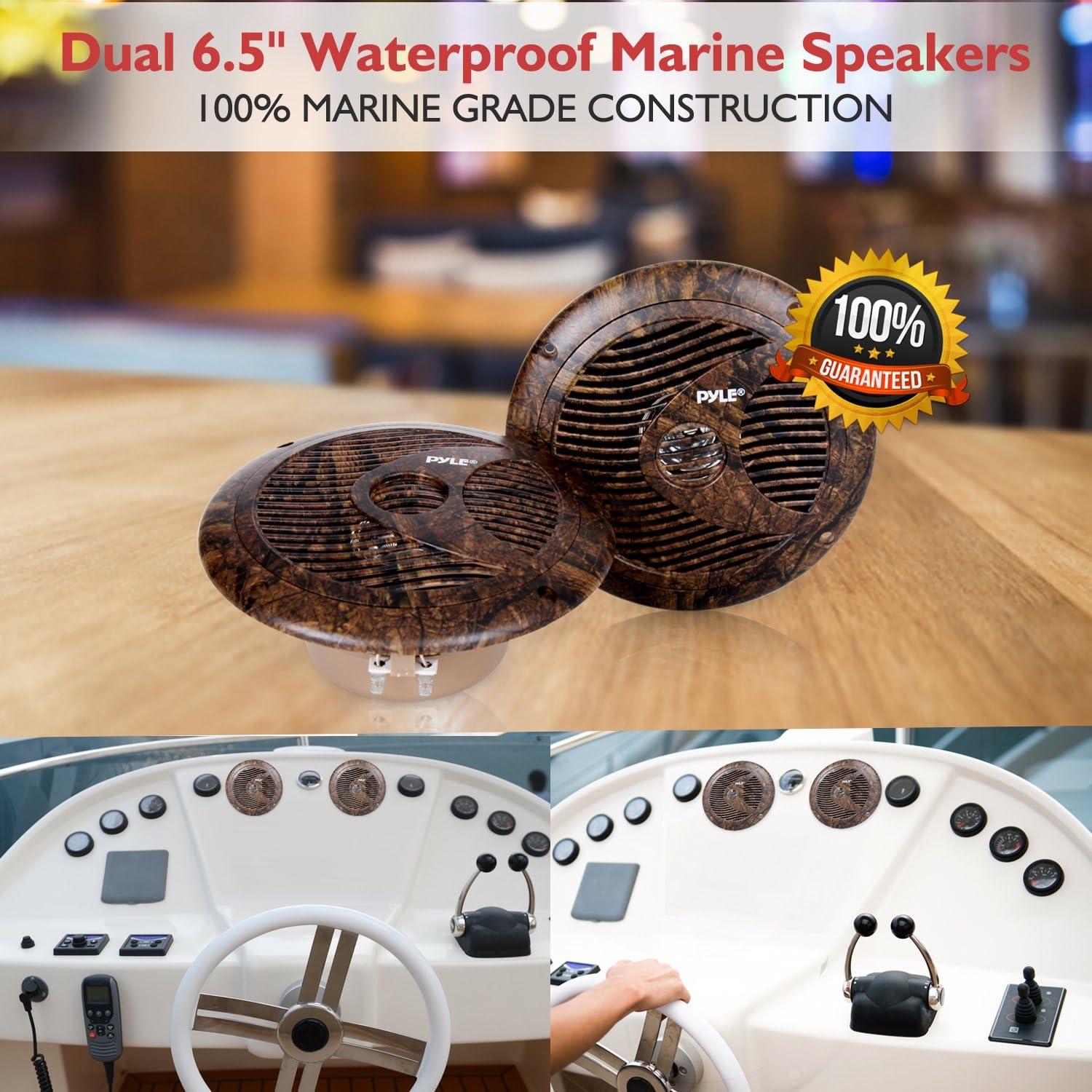 Pyle 6.5 Inch Marine Speakers IP44 Waterproof and Weather Resistant