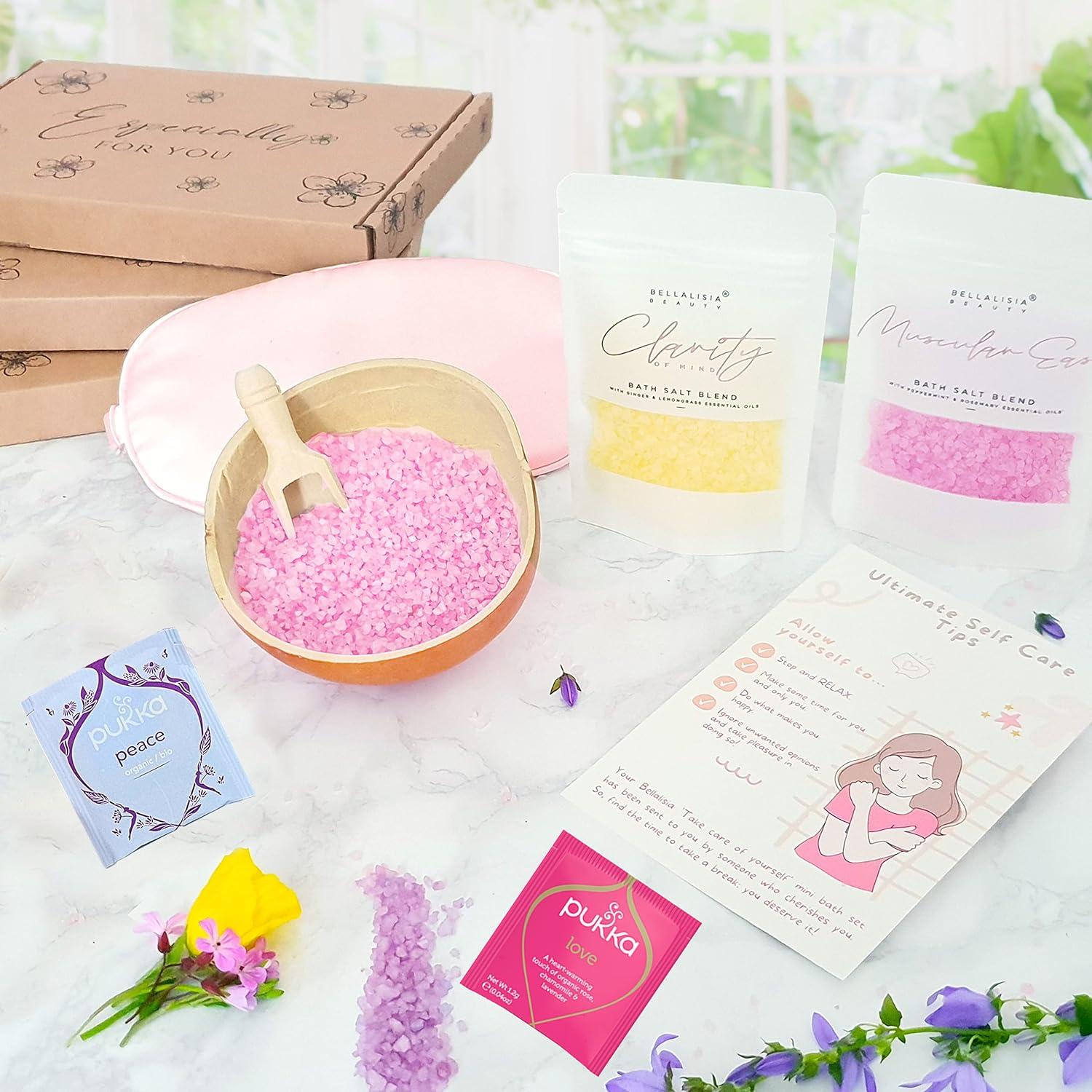 Bellalisia Self Care Gift Set Natural Bath Salts for Mindfulness
