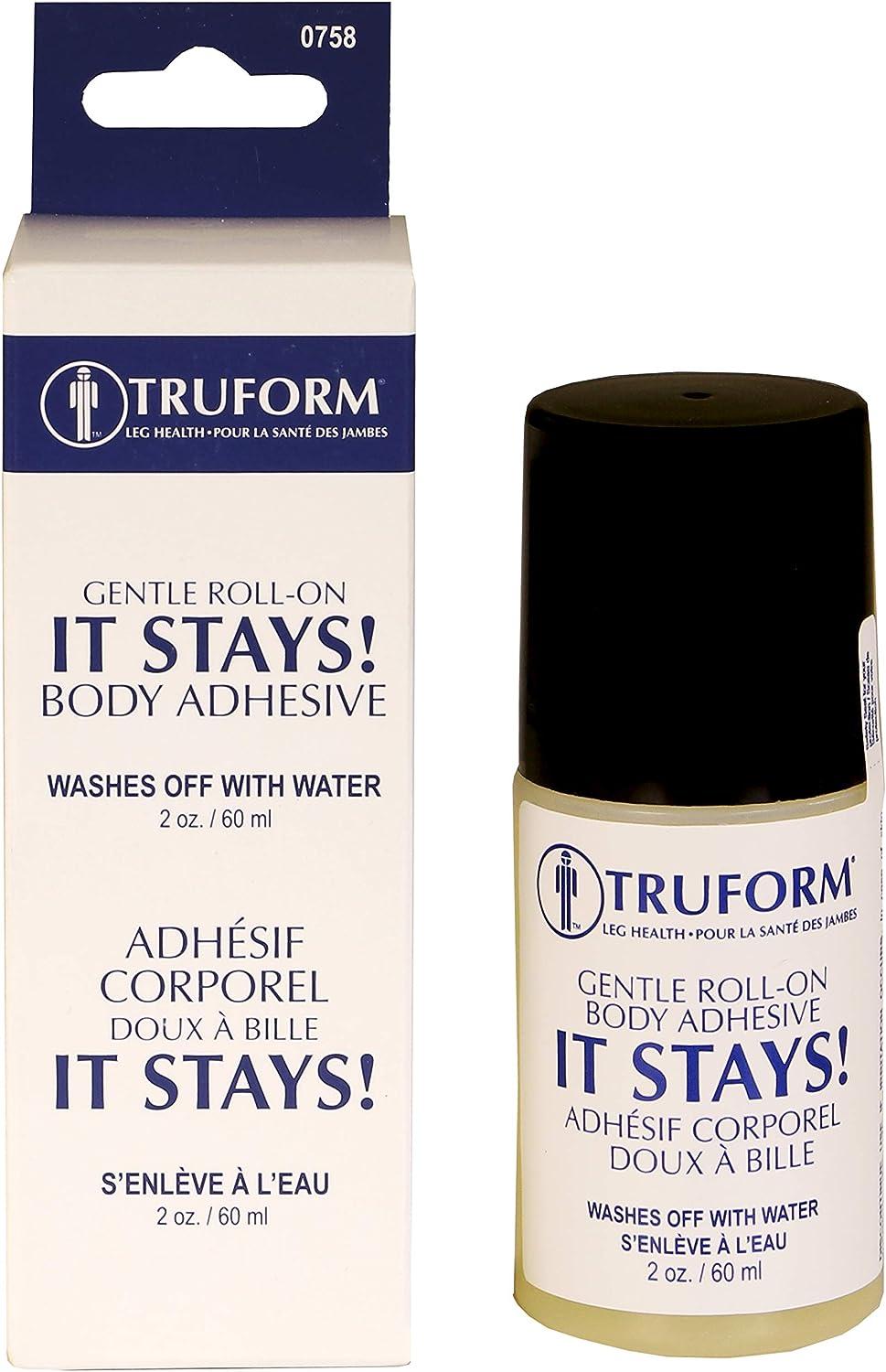 Truform Roll-on Body Adhesive Prevents Stocking Rolling or Falling