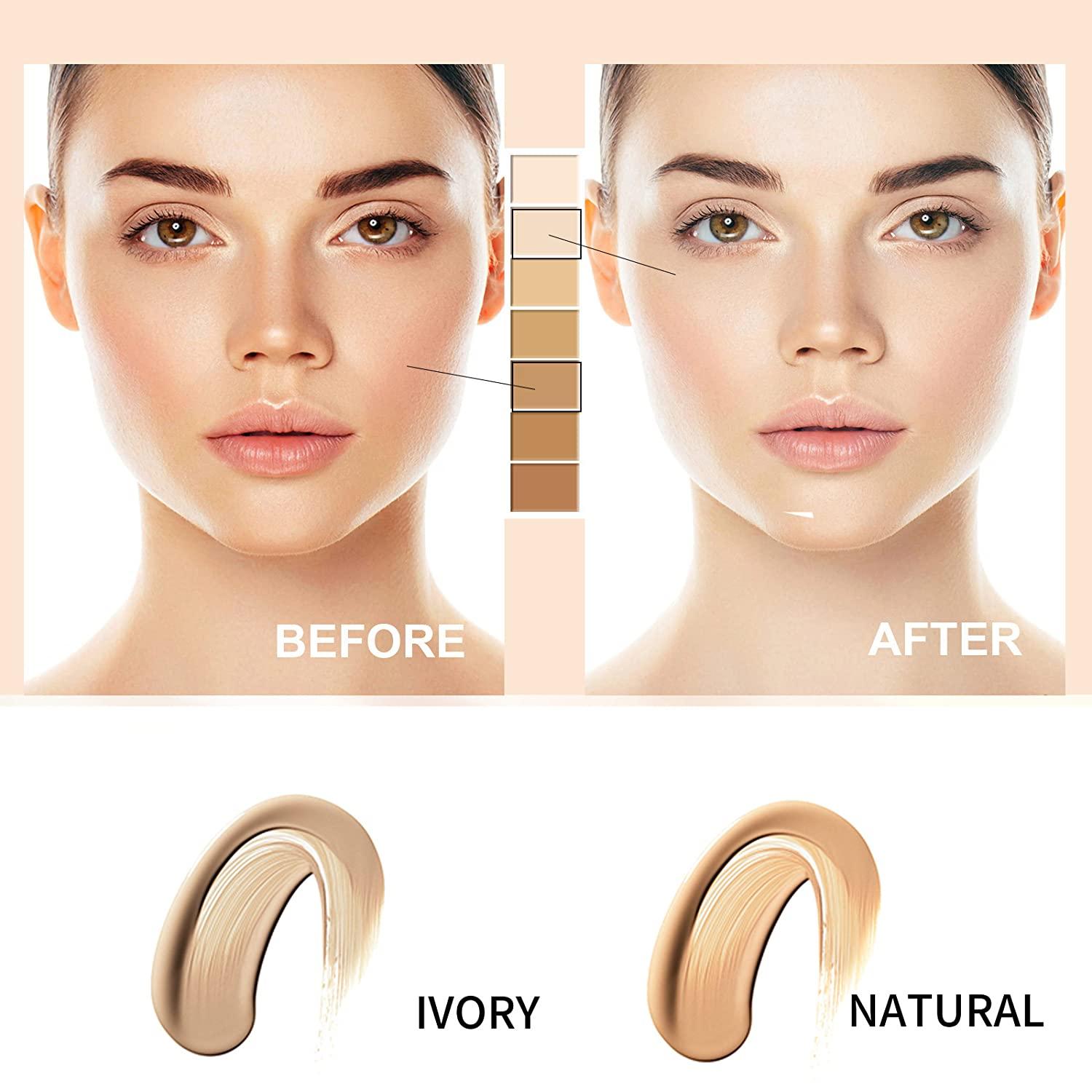 Skin Tone Adjusting CC Cream SPF 50,Cosmetics CC Cream, Colour Correcting  Self Adjusting for Mature Skin,All-In-One Face Sunscreen and Foundation,Pre- makeup Primer Moisturizing Skin Concealer Brightening Skin Tone,Natural