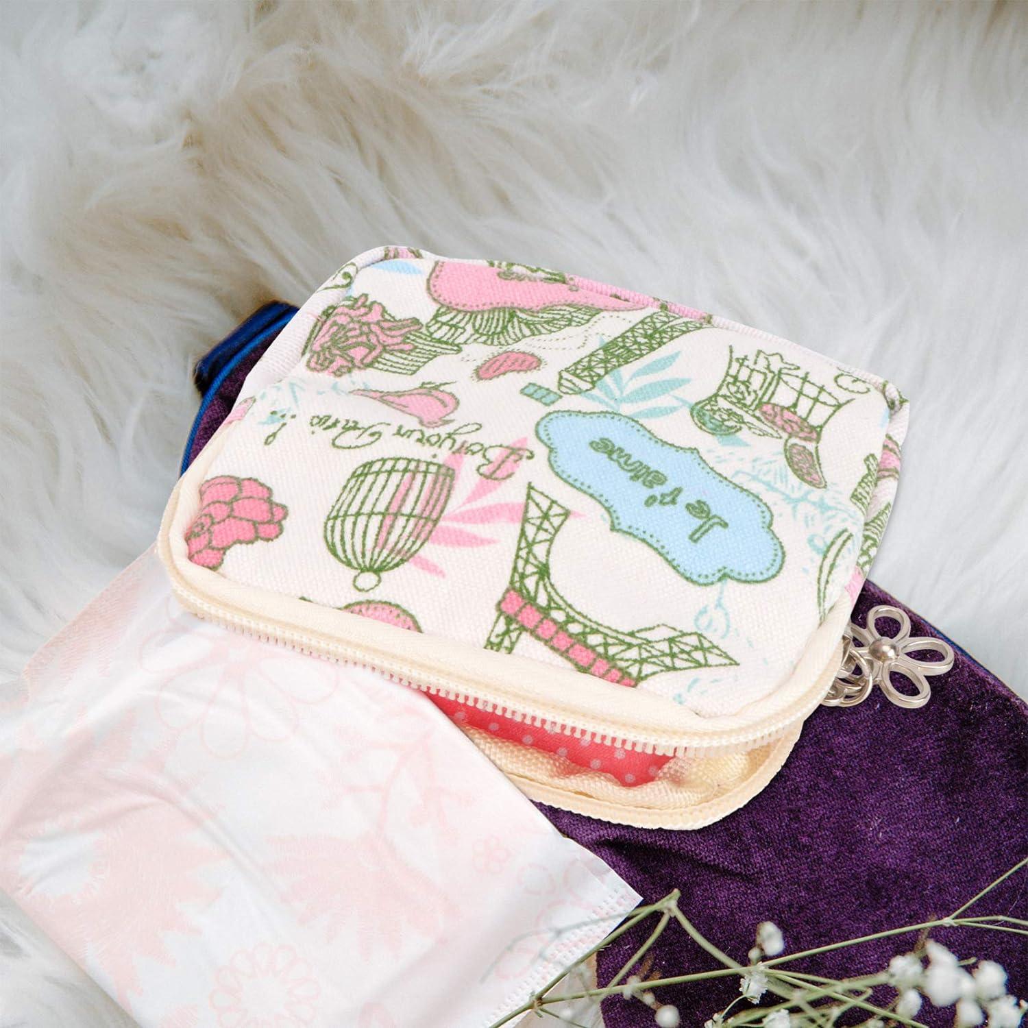Menstrual Pouch Pad Holder Pad Holder for Period 1 Pcs Napkins Bag Zipper  Pad Storage Bag for Girls Women Tampon Holder for Purse Tampon Holder  Travel Makeup Bag