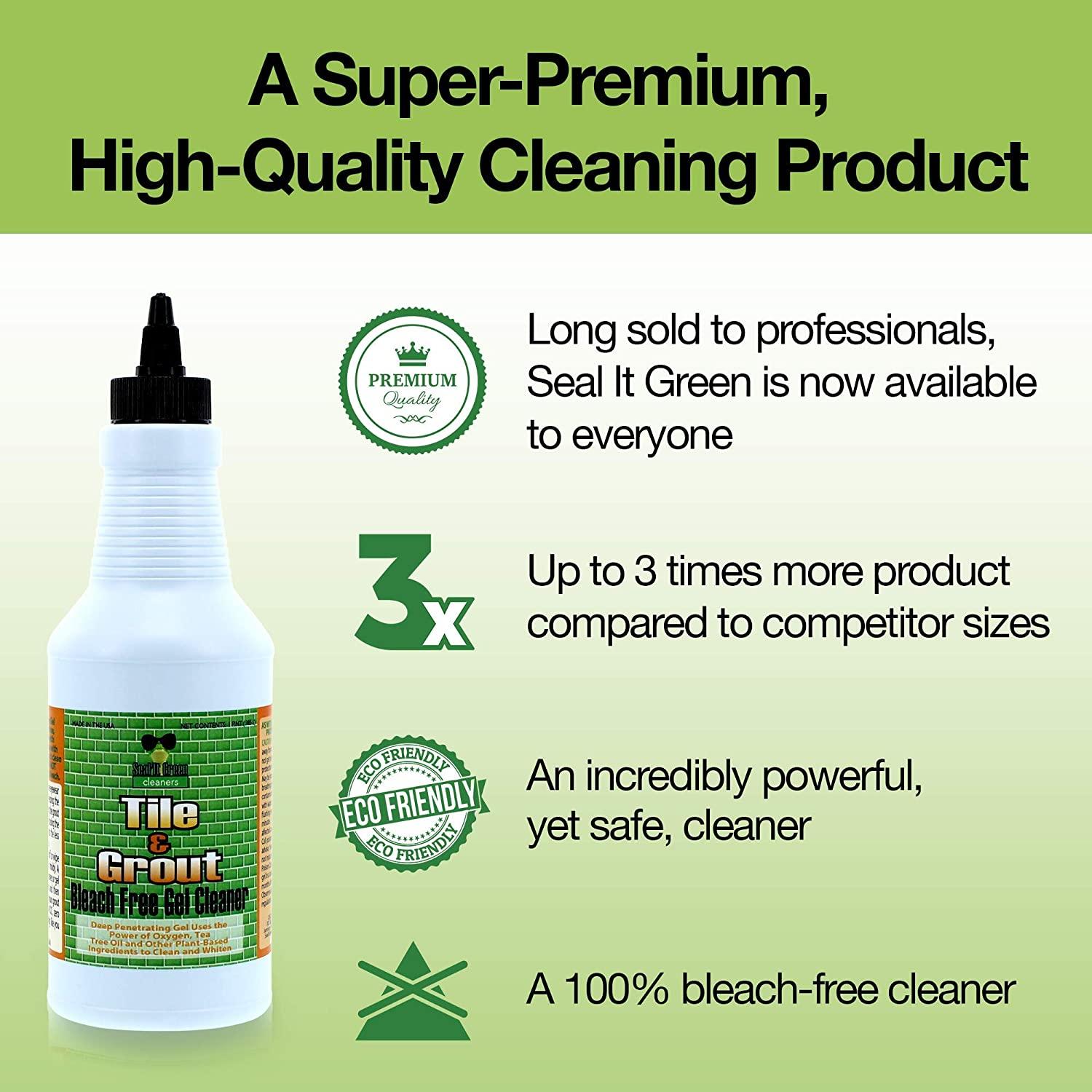 Seal It Green Tile and Grout Cleaner (16 oz. Gel Cleaner + Brush + Sealer &  Gloves)