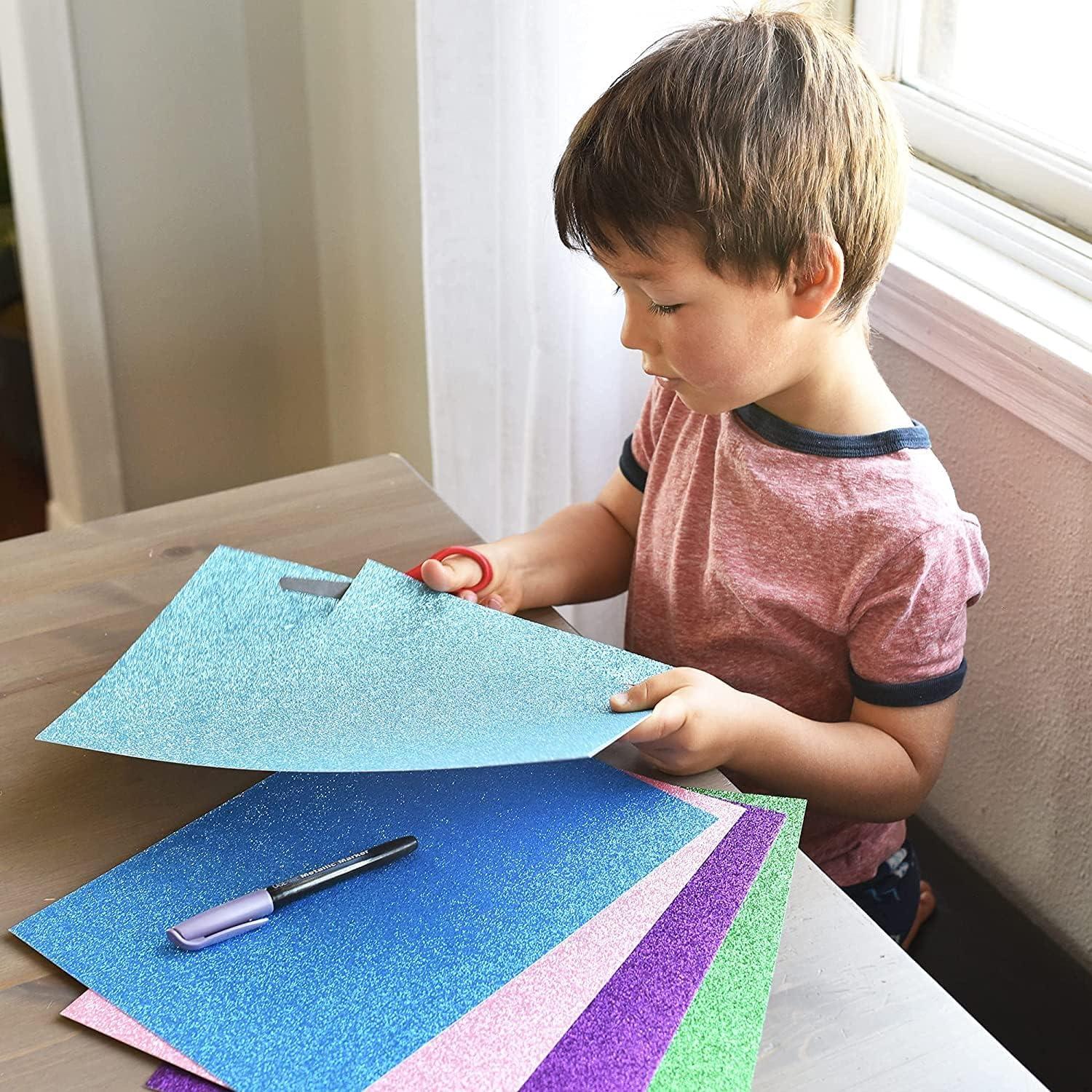 SANZIX Glitter Cardstock Paper 40 Sheets 20 Colors 110lb. 300 GSM