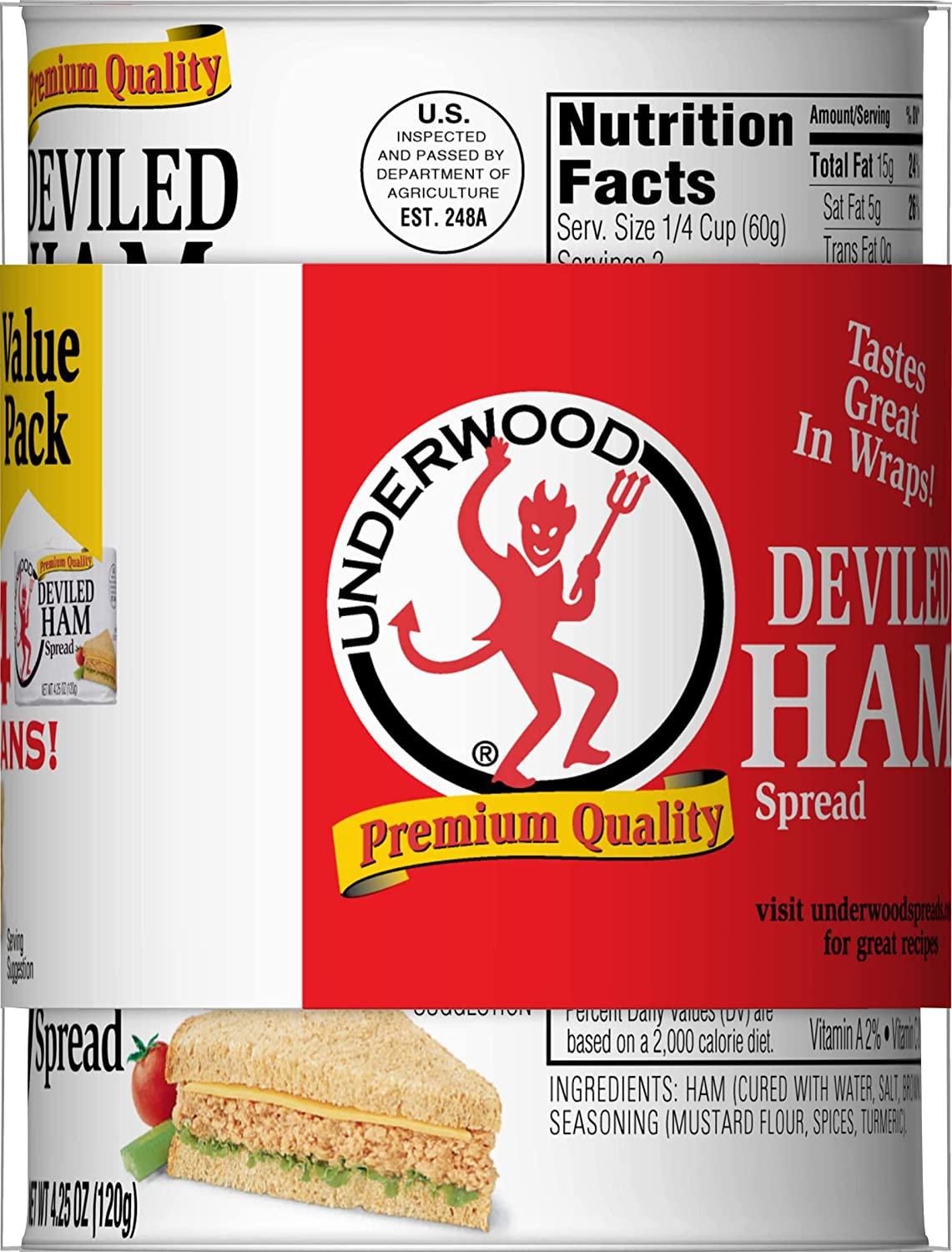 Underwood Deviled Ham Meat Spread, 4.25 Ounce (Pack of 4)