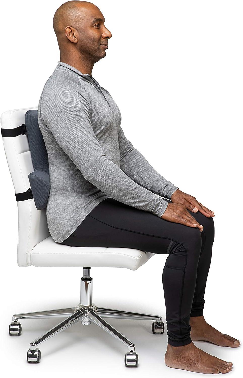 Lumbar Support Pillow for Office Chair - Lumbar Pillow for Car  -Memory Foam Long Office Chair Back Support for Upper,Middle and Lower Back  Pain Relief/Posture Improved with Double Strap-Black : Home