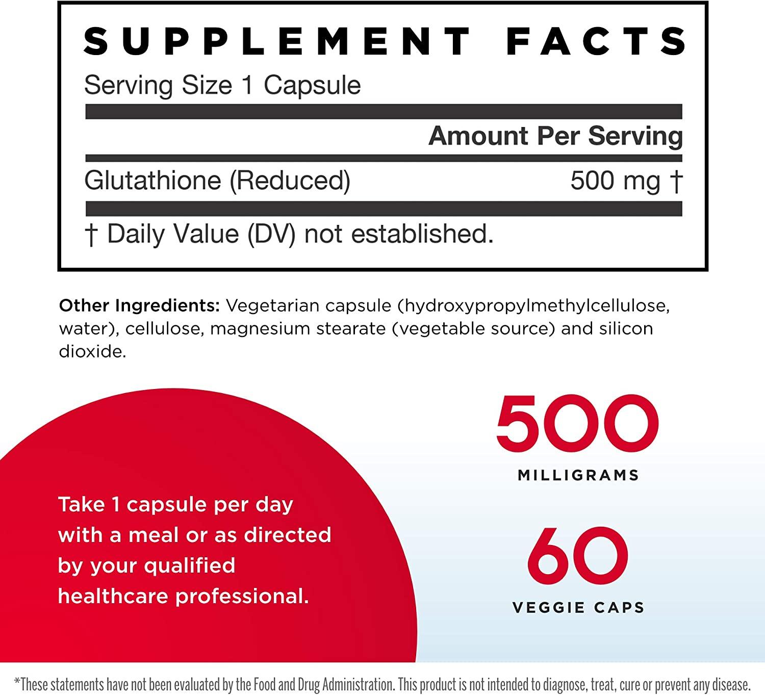 jarrow formulas glutathione reduced 500 mg Jarrow Formulas Immune Support Reduced Glutathione -- 500 mg main image 1