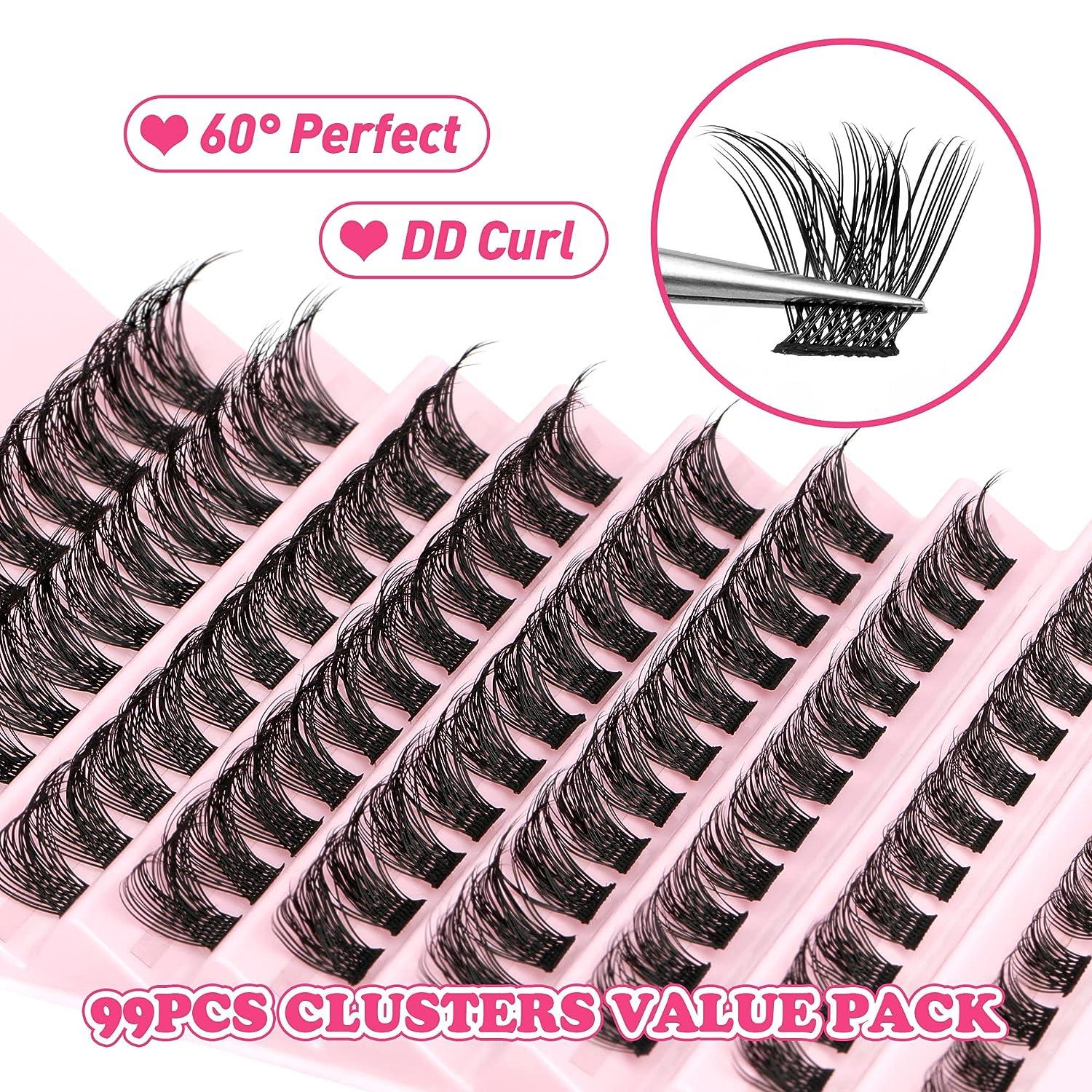 Lash Clusters 108Pcs DIY Eyelash Extenisons Natural Wispy Clusters Lashes  8-16MM D Curl Individual Lashes DIY at Home Wispy Fluffy Lash Extensions  Reusable Individuals DIY at Home by JIMIRE C -02