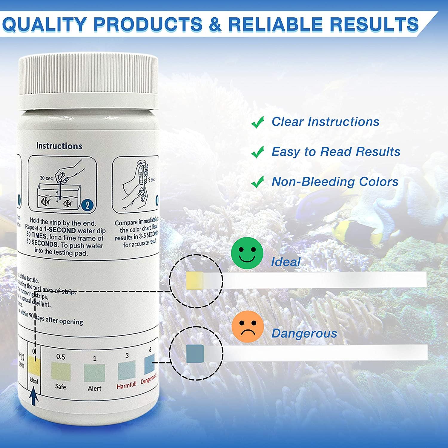 Aquarium Ammonia Test Strips Fast and Accurate Water Quality Ammonia