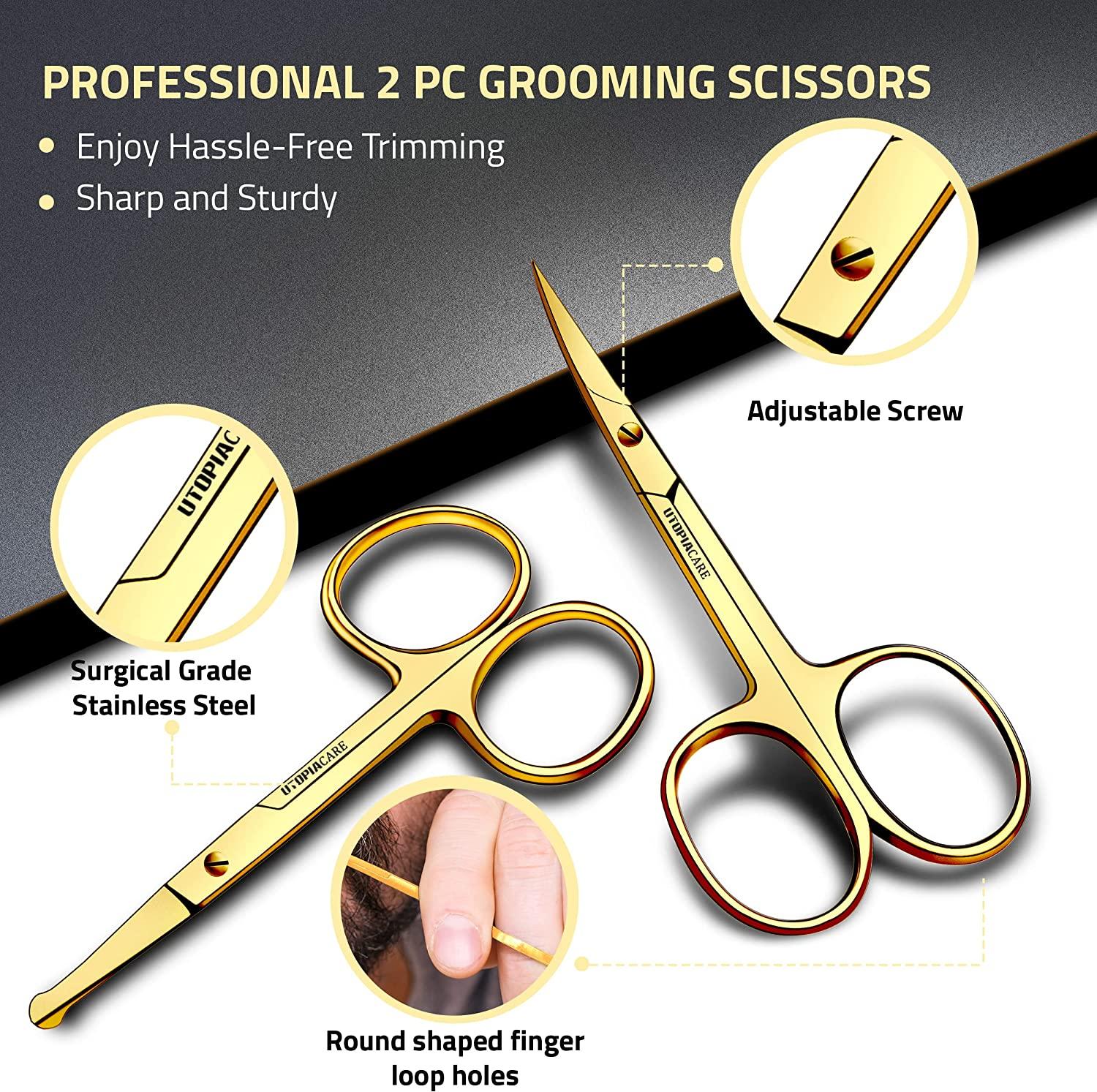 1 Pack Round Tip Nose Hair Scissors, Stainless Steel Safe Round
