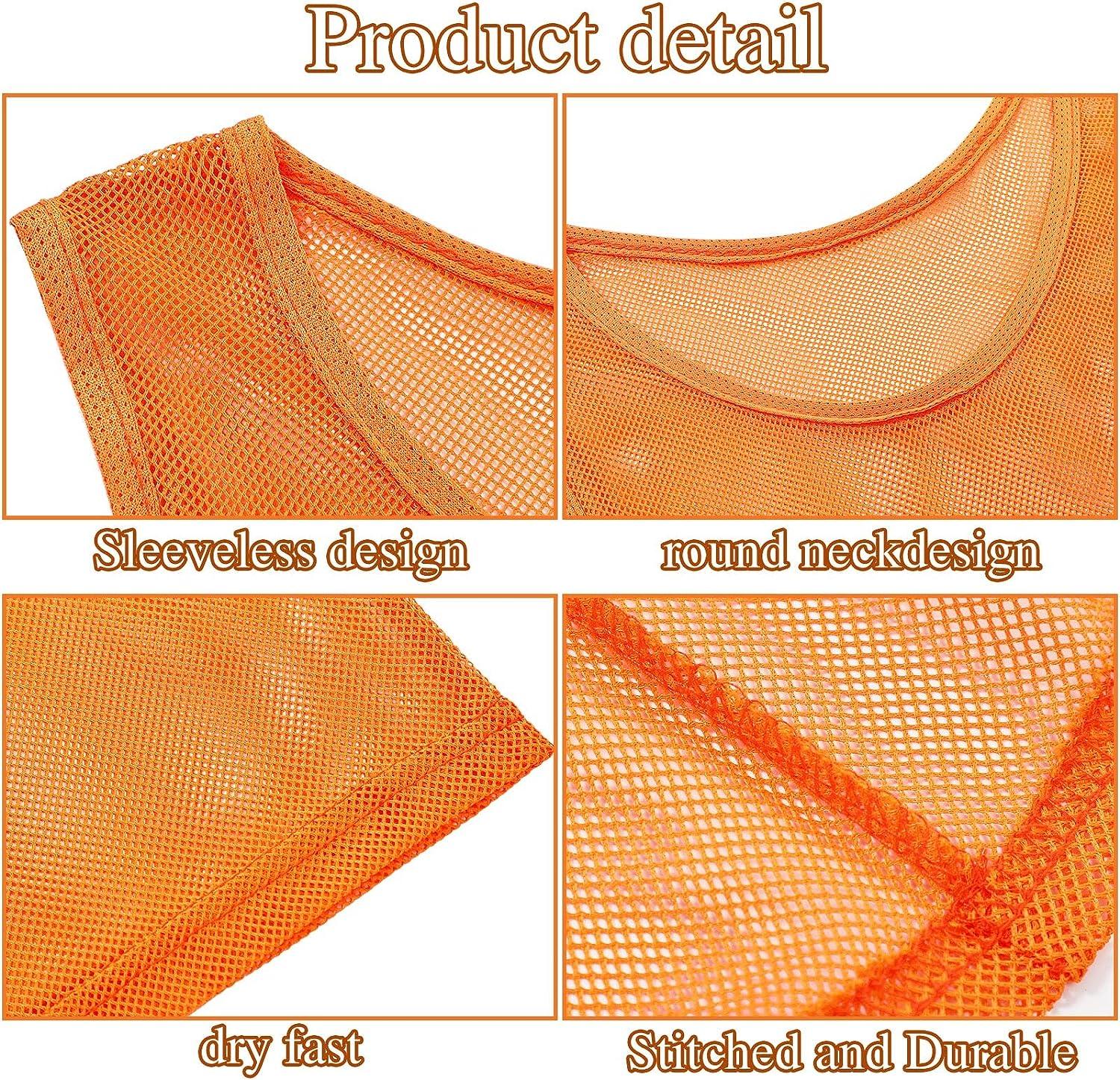 Murray Sporting Goods Mesh Training Practice Pinnies - Set of 12 Adult / 12 Orange with Numbers