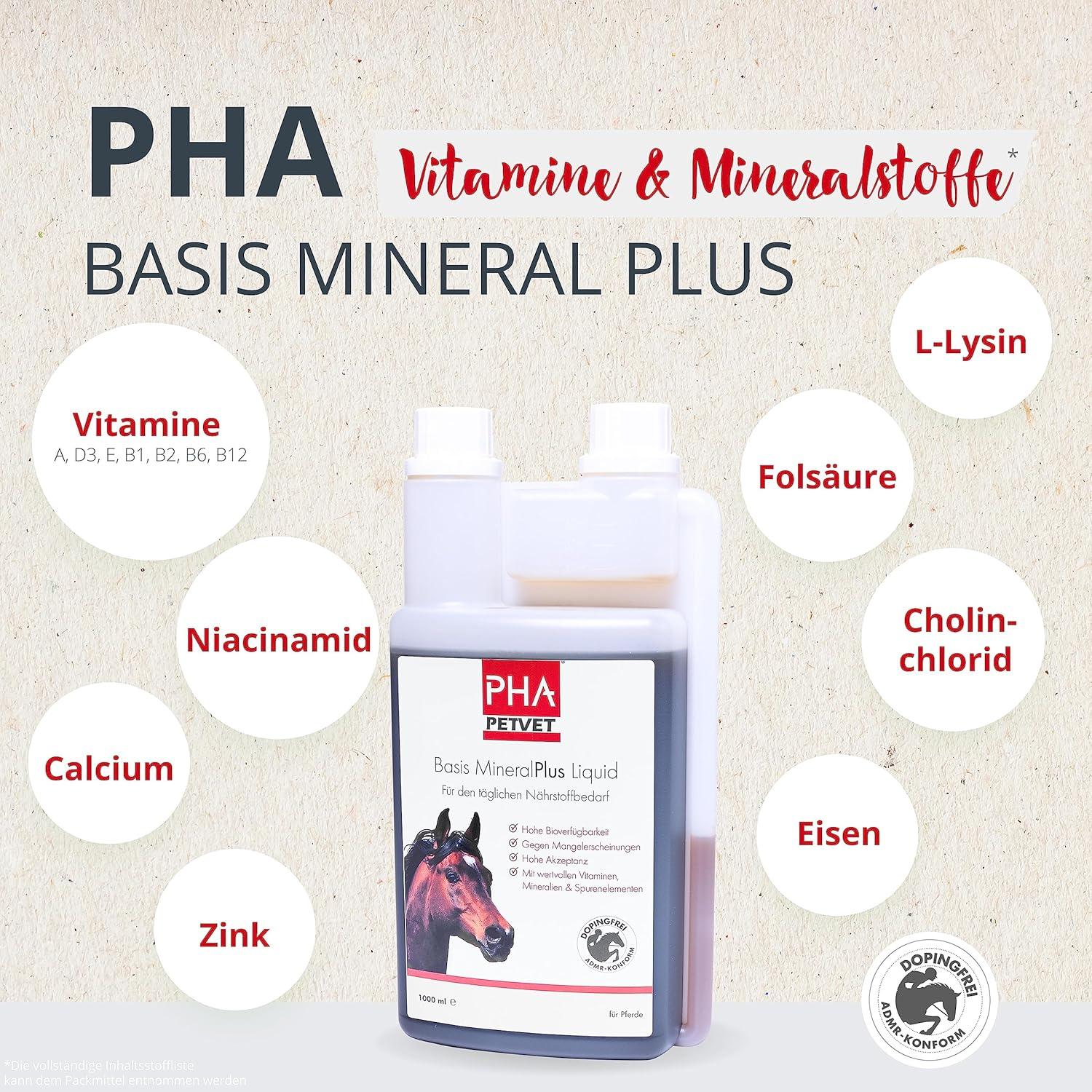 PHA Base MineralPlus Liquid for Horses | Daily Vitamins & Minerals  Supplement - 1L | Optimal Nutrition for Equine Health | Buy Now with  Express International Delivery | GoSupps.com