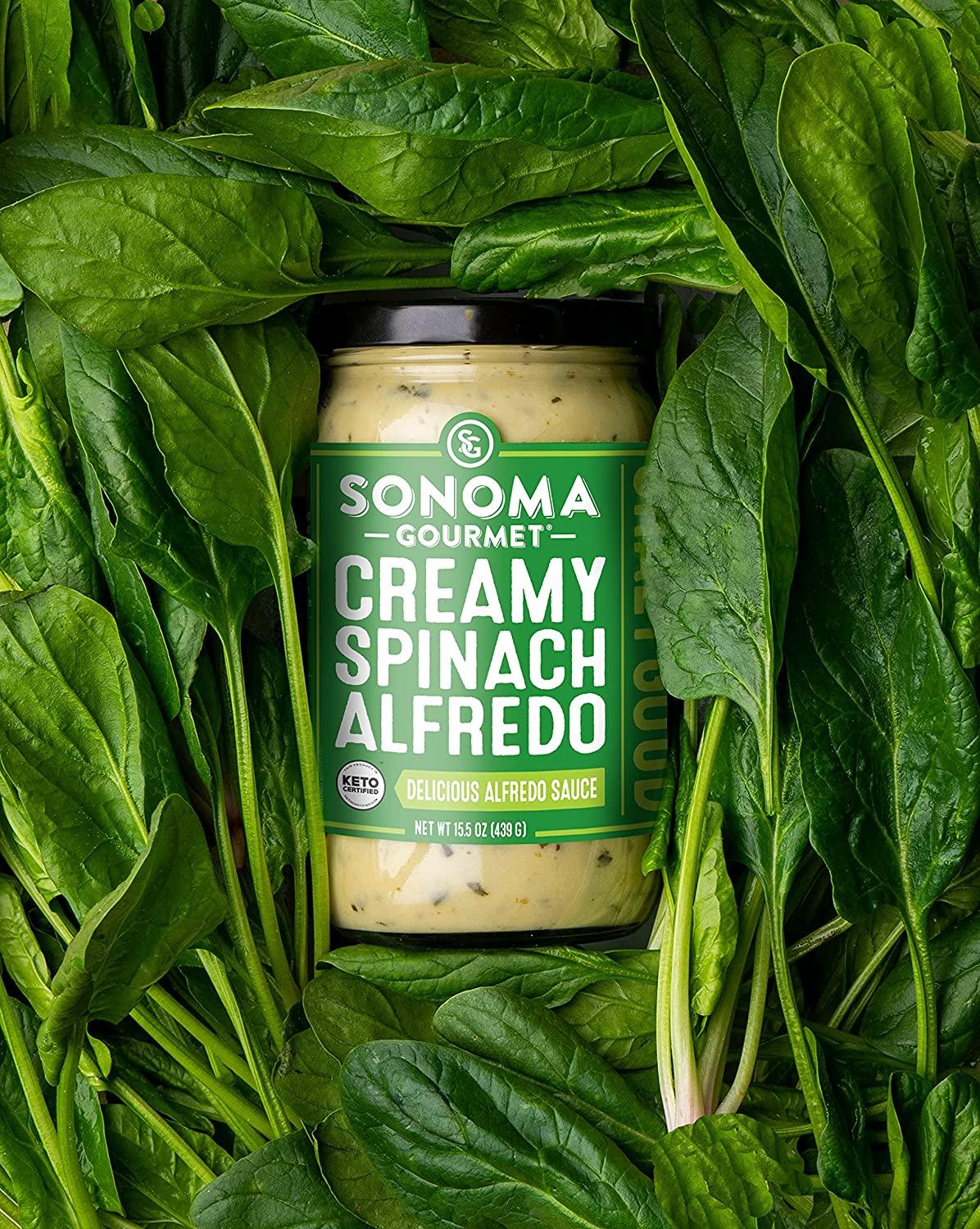 Sonoma Gourmet Spinach Alfredo Pasta Sauce GlutenFree and No Sugar