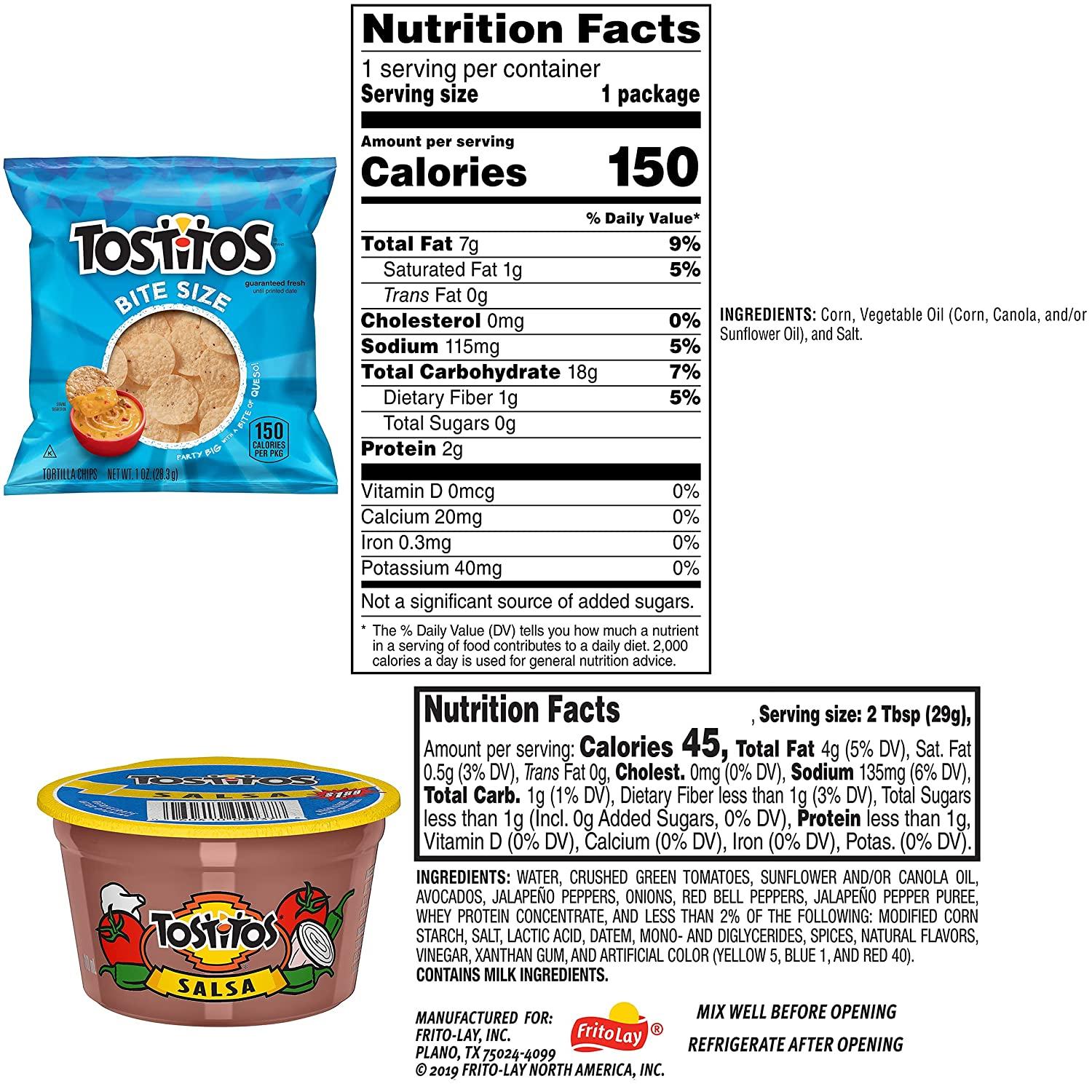 Tostitos Bite Size Rounds & Salsa Dip Cups Variety Pack ...