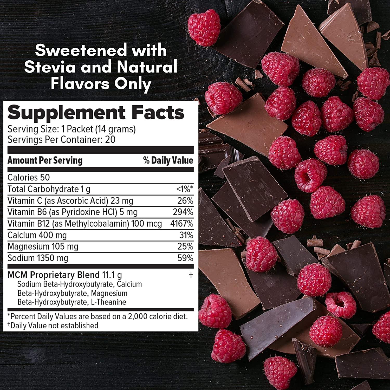 Exogenous Ketones Powder & BHB (Chocolate Raspberry) Ketone Drink for