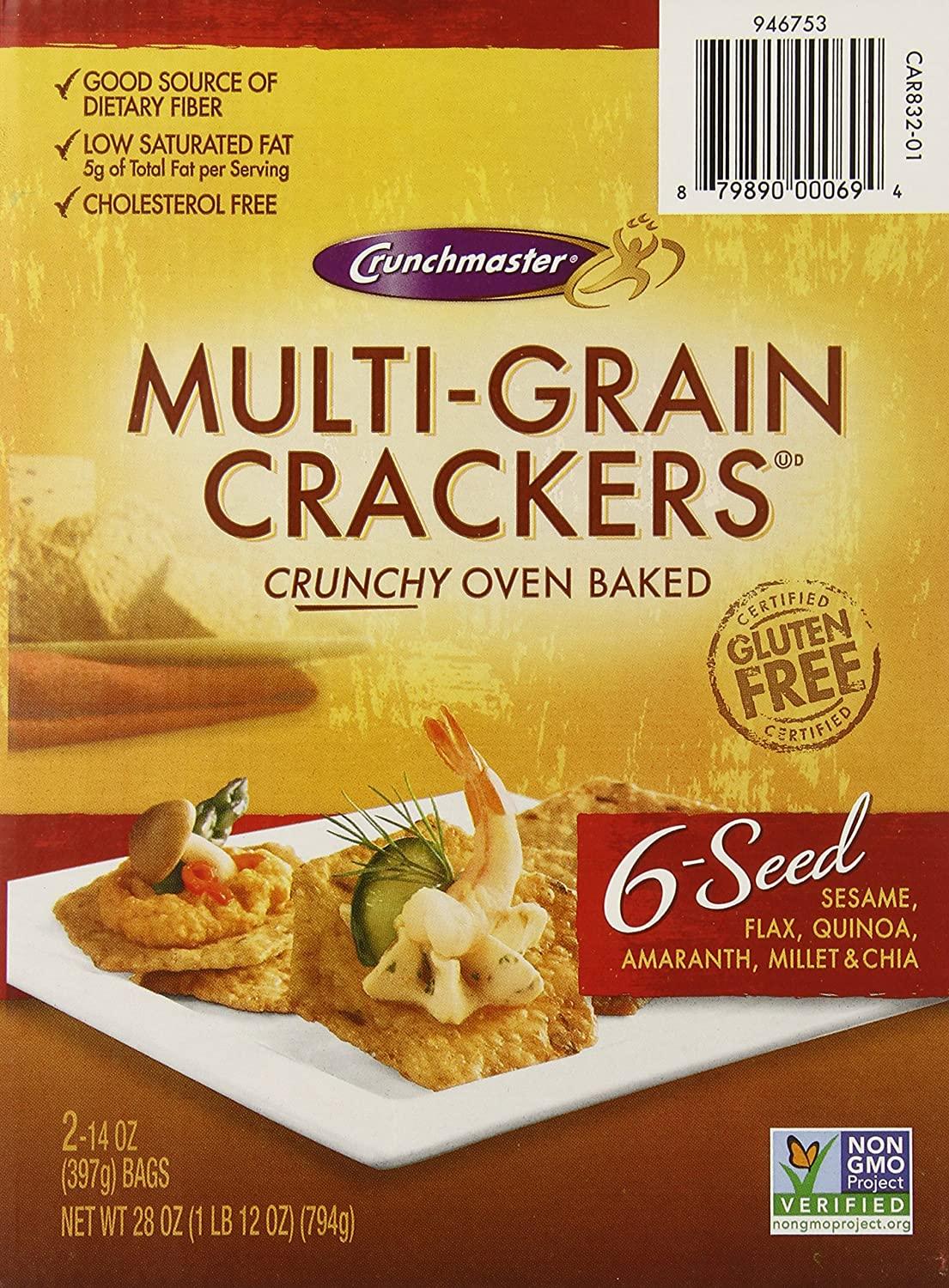 Crunchmaster Multi Grain 6 Seed Cracker 14 Oz Sesame Pack of 2