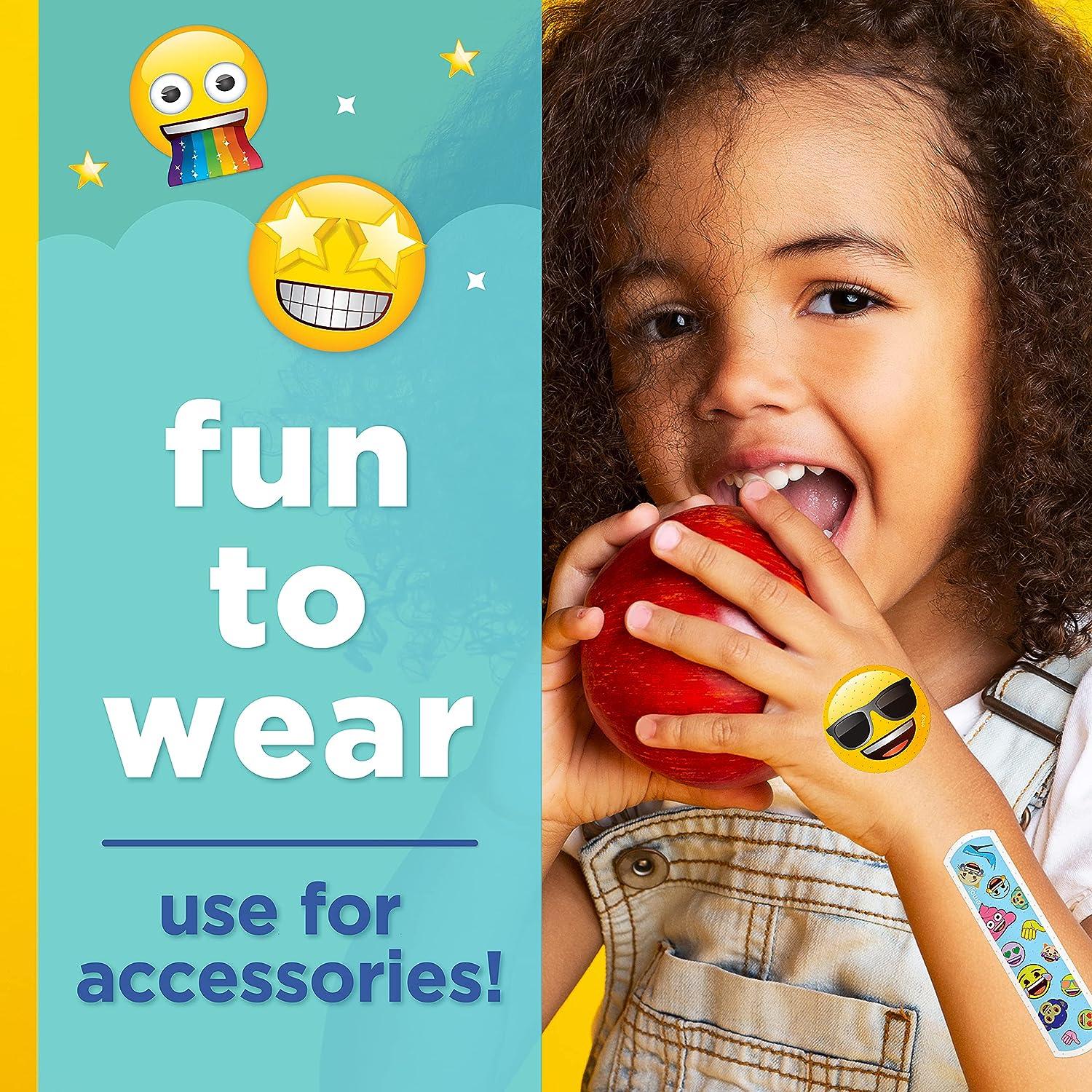 Emoji Kids Assorted Bandages 100 ct Wear Like Stickers Super Fun