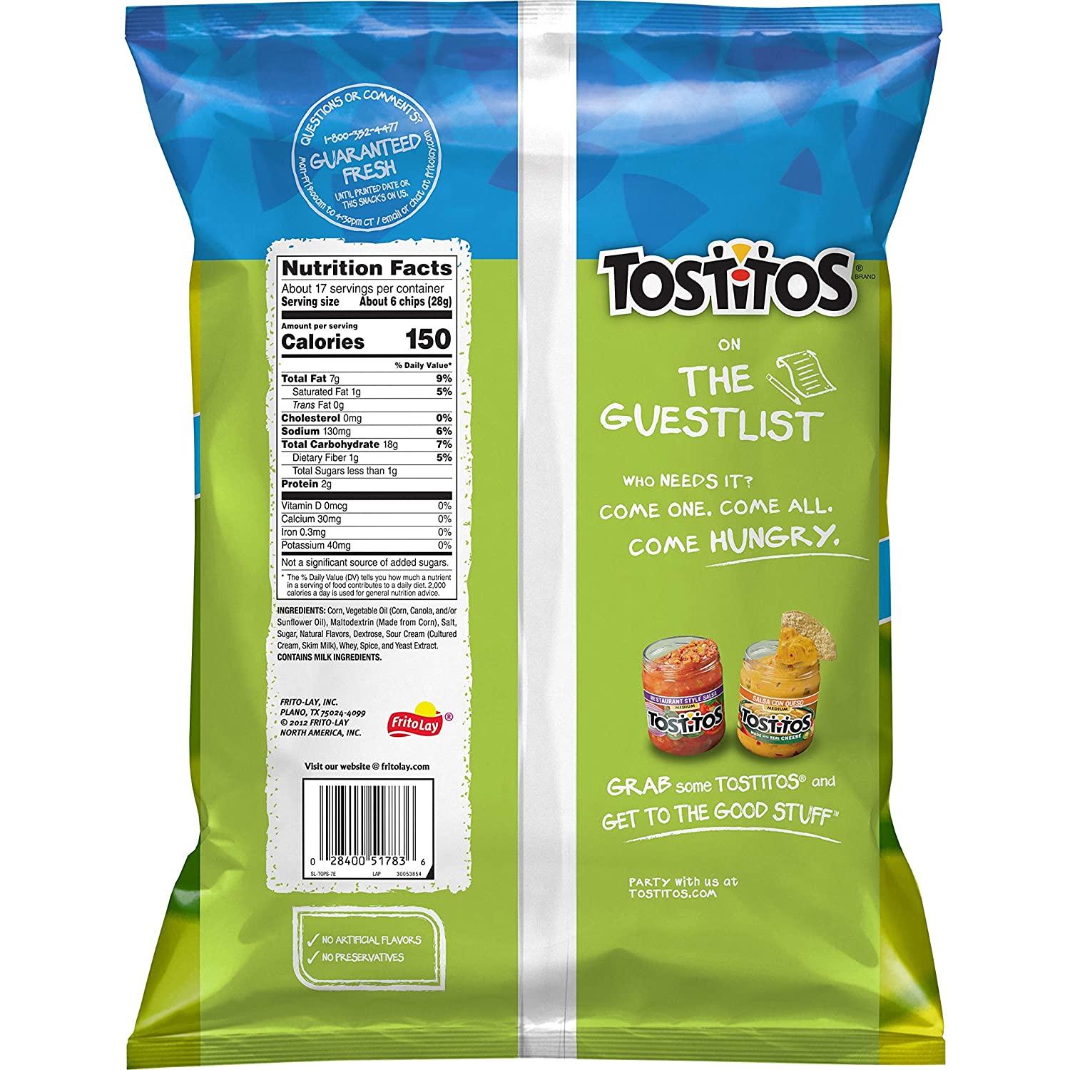 Tostitos Tortilla Chips, Hint Of Lime, 16.75oz Party Size Bag