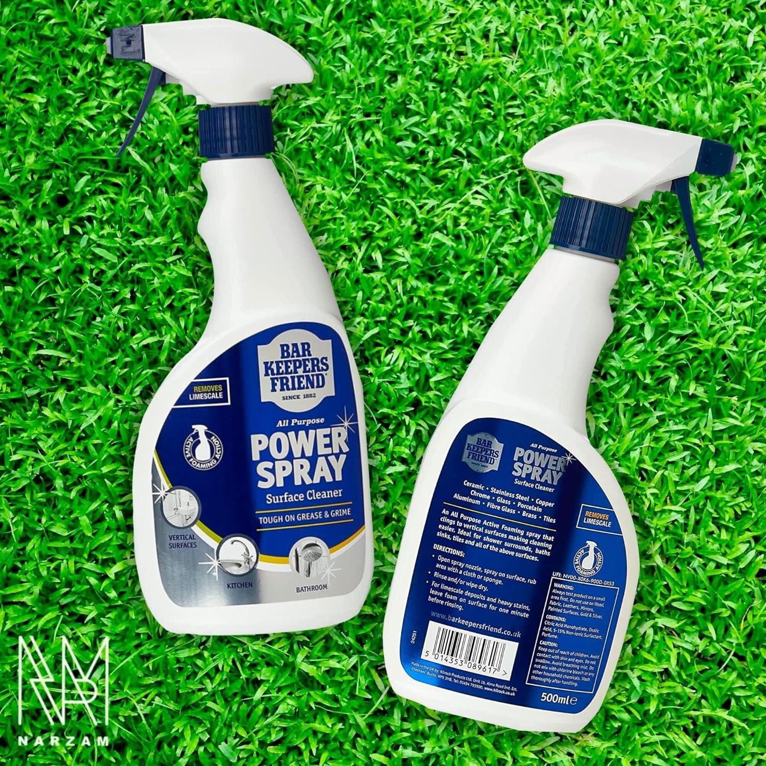 Bar Keepers Friend Stain Remover Power Spray x 2 and a Cleaning Cloth