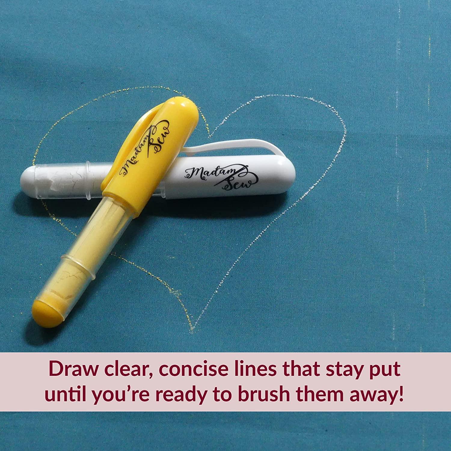 Madam Sew Chalk Fabric Marker for Sewing, Quilting & Crafting White