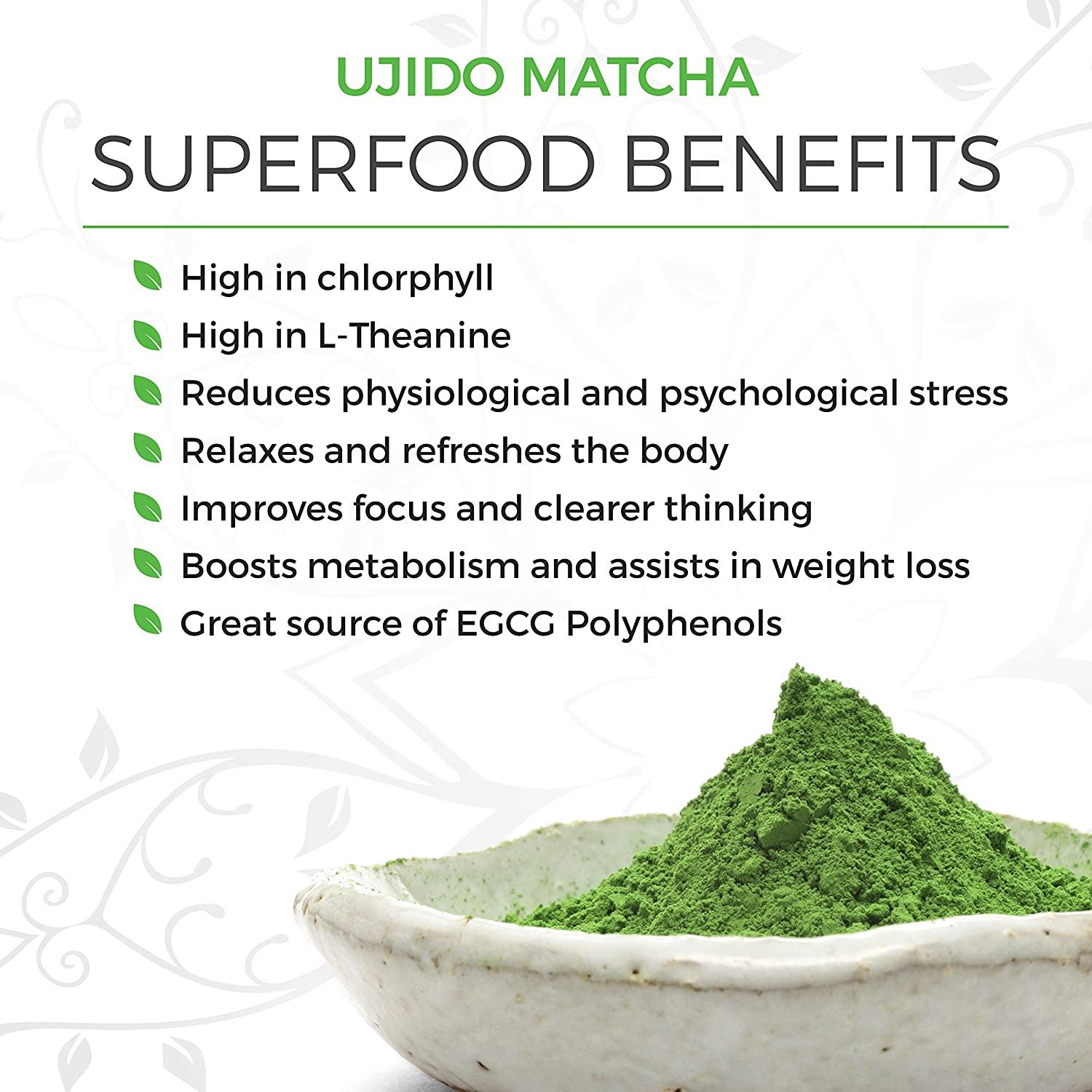 Ujido Japanese Matcha Green Tea Powder Ceremonial Blend 2 oz