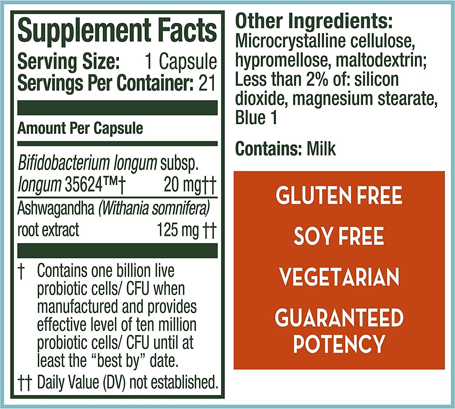 Align Probiotic, Digestive Destress, Probiotic with Ashwagandha, which Helps with a healthy