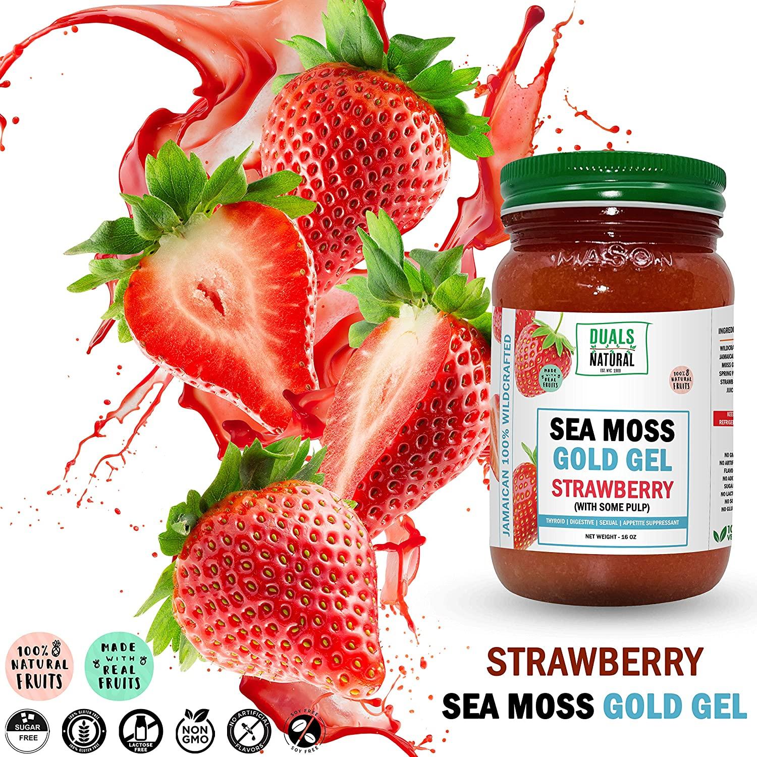 Dualspices Wildcrafted Sea Moss Raw With Strawberry (with some pulp
