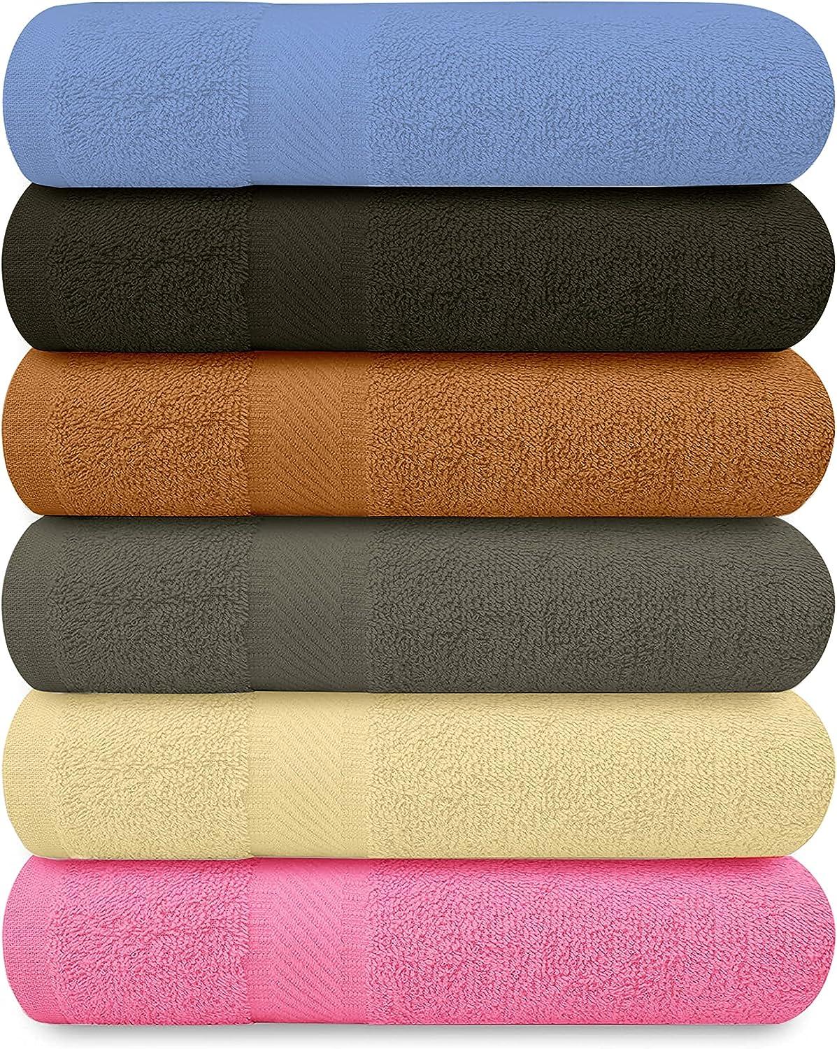 Towel and Linen Mart 100% Cotton 6 Pack Bath Towel Set, Quick Dry, Super  Absorbent, Light Weight, Soft, Multi Colors (27 x 54 Pack of 6) - Yahoo  Shopping