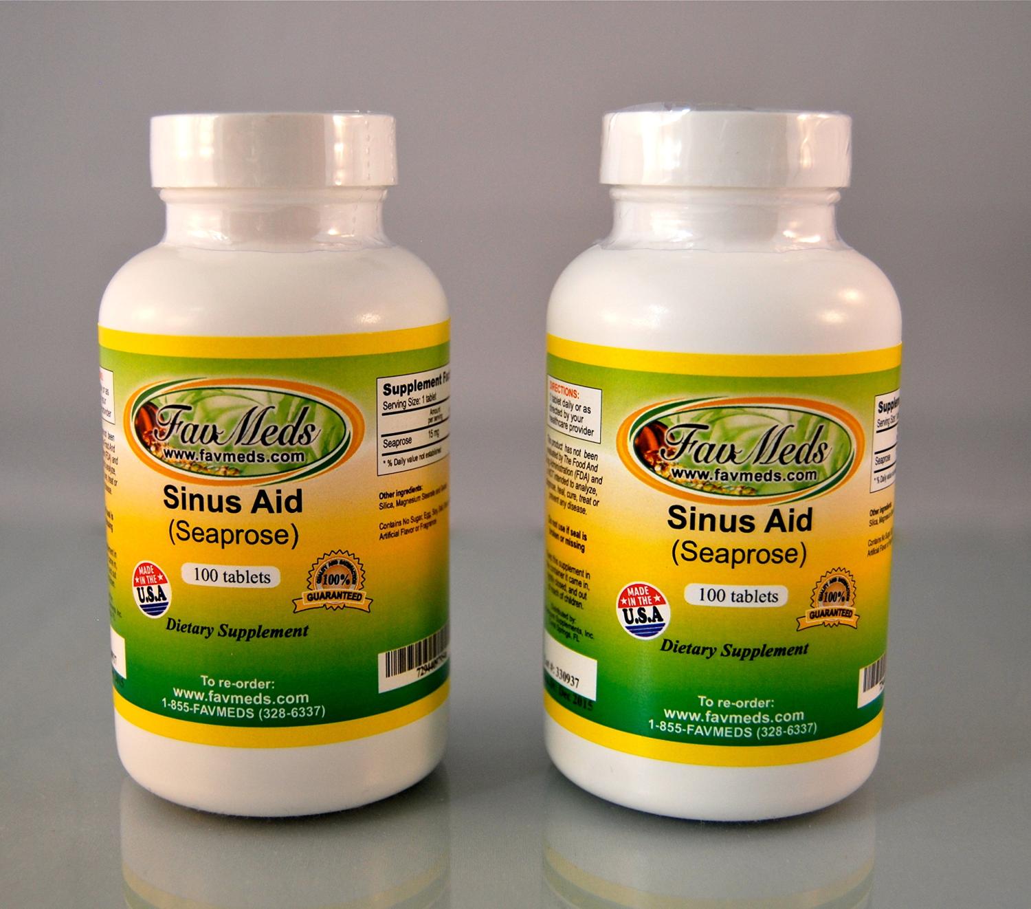 Sinus Aid (Seaprose) 200 Tablets Natural Sinus Relief 2x100 Count