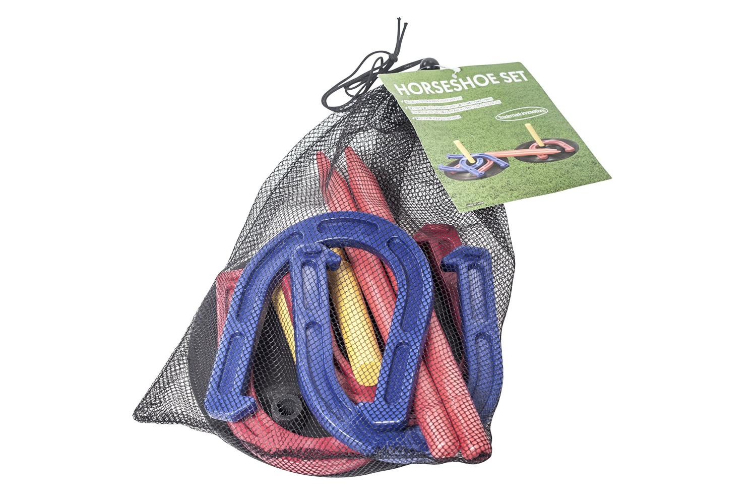 Complete Outdoor Horseshoe Set with Horse Shoes and Targets By