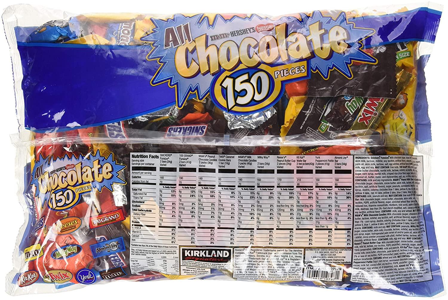 Hershey's All Chocolate Pieces 150 Pcs 90 oz Bag Indulge in a Variety