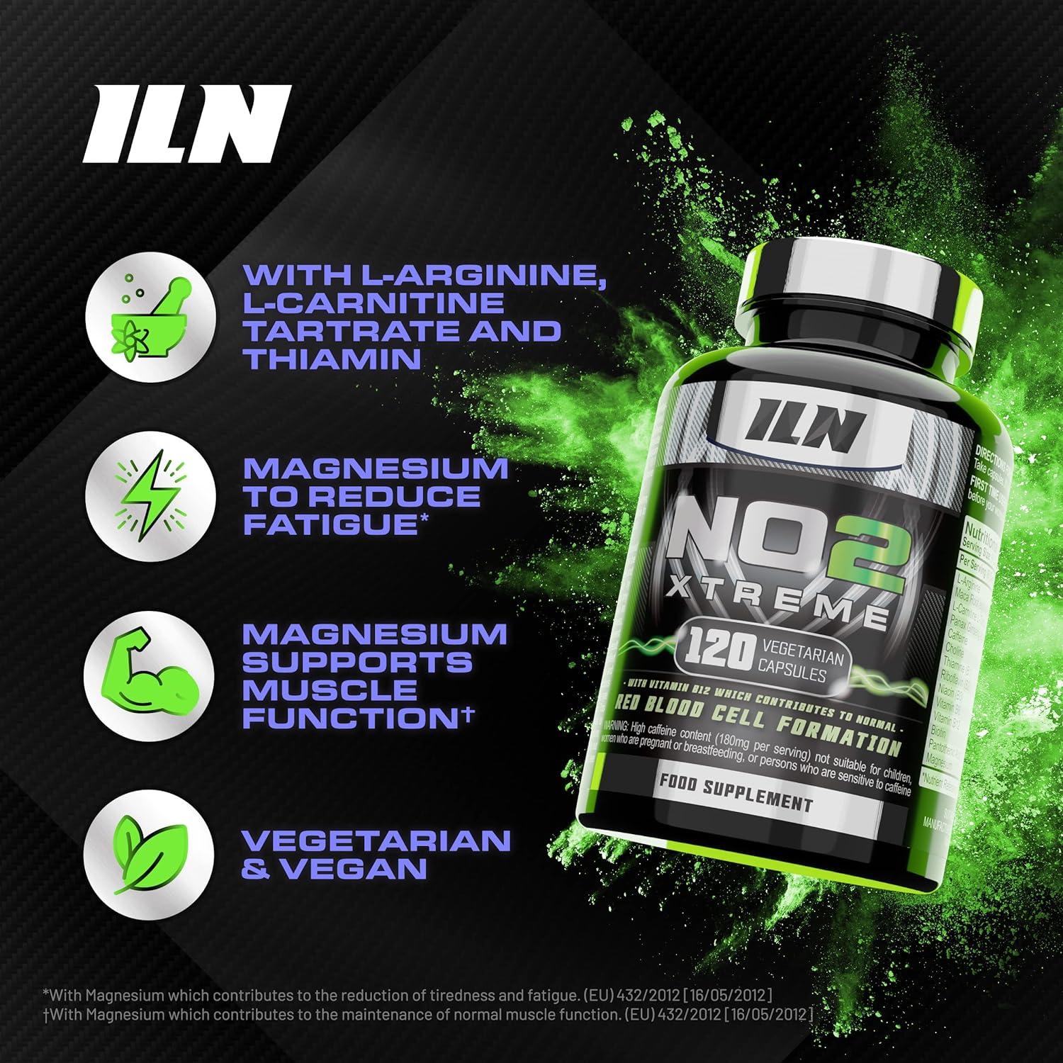 NO2 Xtreme Nitric Oxide Supplement - 120 Capsules Pre Workout Pump Tablets  with L-Arginine, Niacin & Caffeine - Vegetarian & Vegan Friendly for Men  and Women | Buy Now with Express International