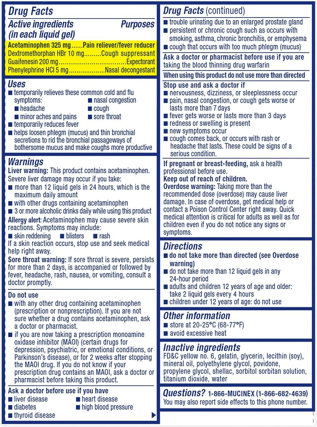 Maximum Strength Mucinex FastMax Cold Flu & Sore Throat Liquid Gels