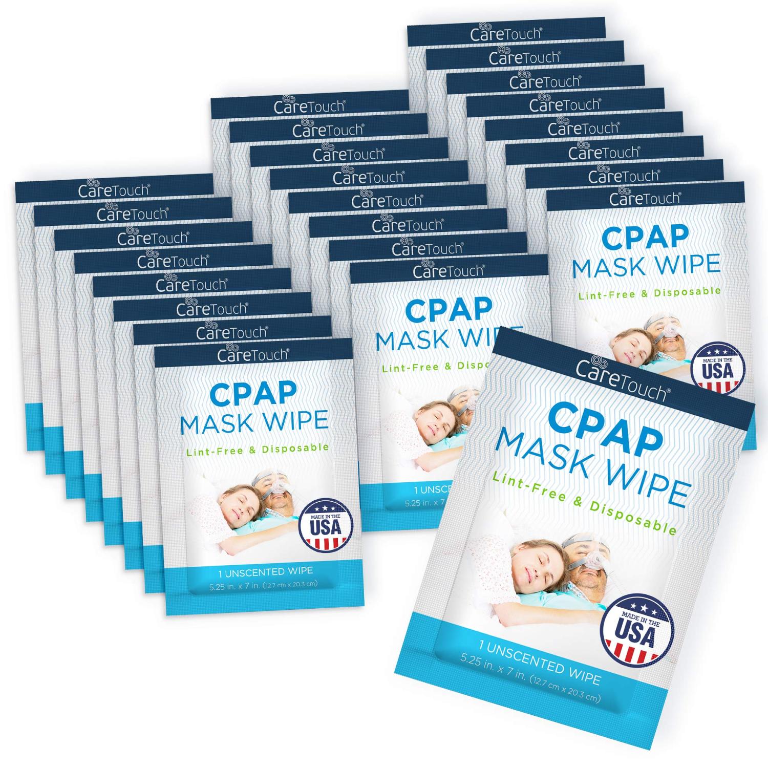 Care Touch CPAP Travel Mask Wipes 25 Individually Wrapped Unscented