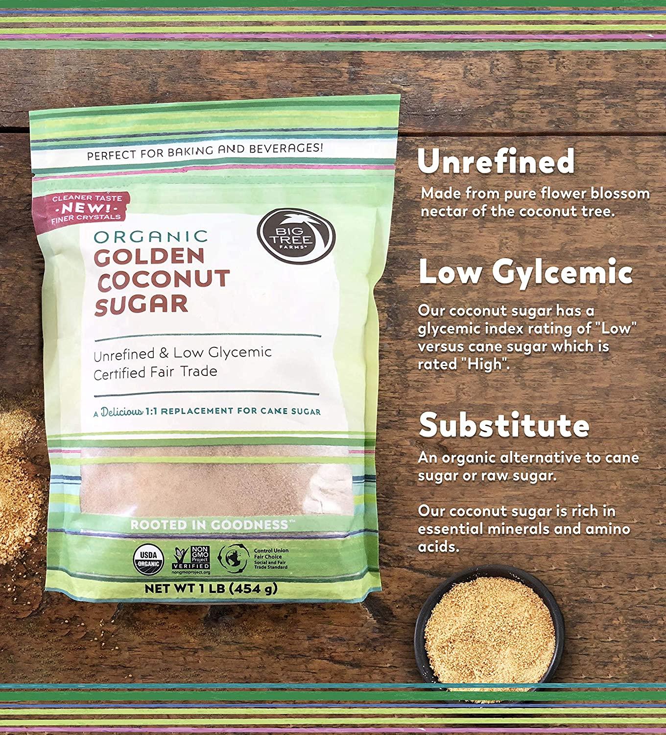 Big Tree Farms Organic Coconut Sugar Vegan, Gluten Free, Paleo, Kosher Certified Cane Sugar