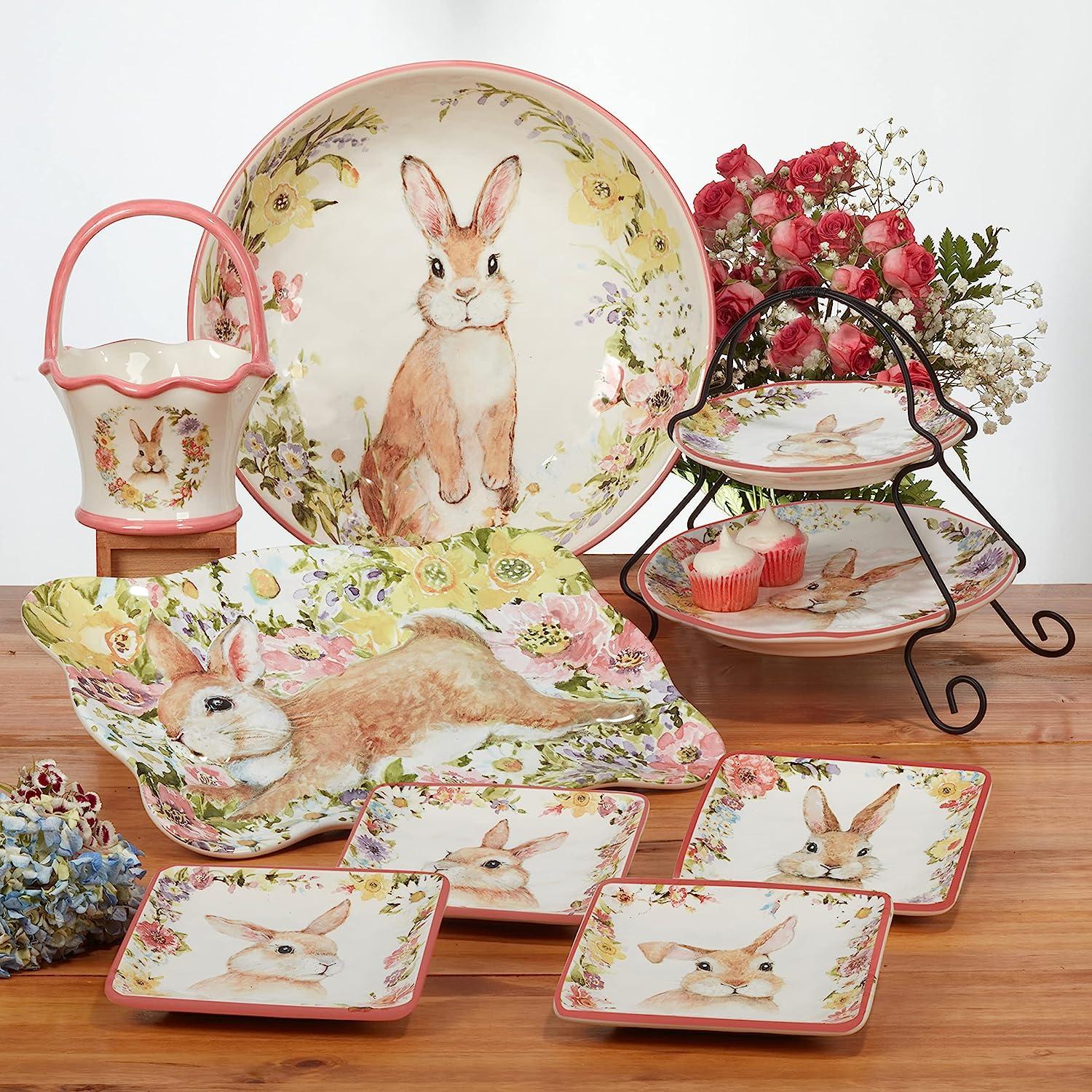 Certified International Easter Garden 3-D Bunny Cookie Jar - 64oz