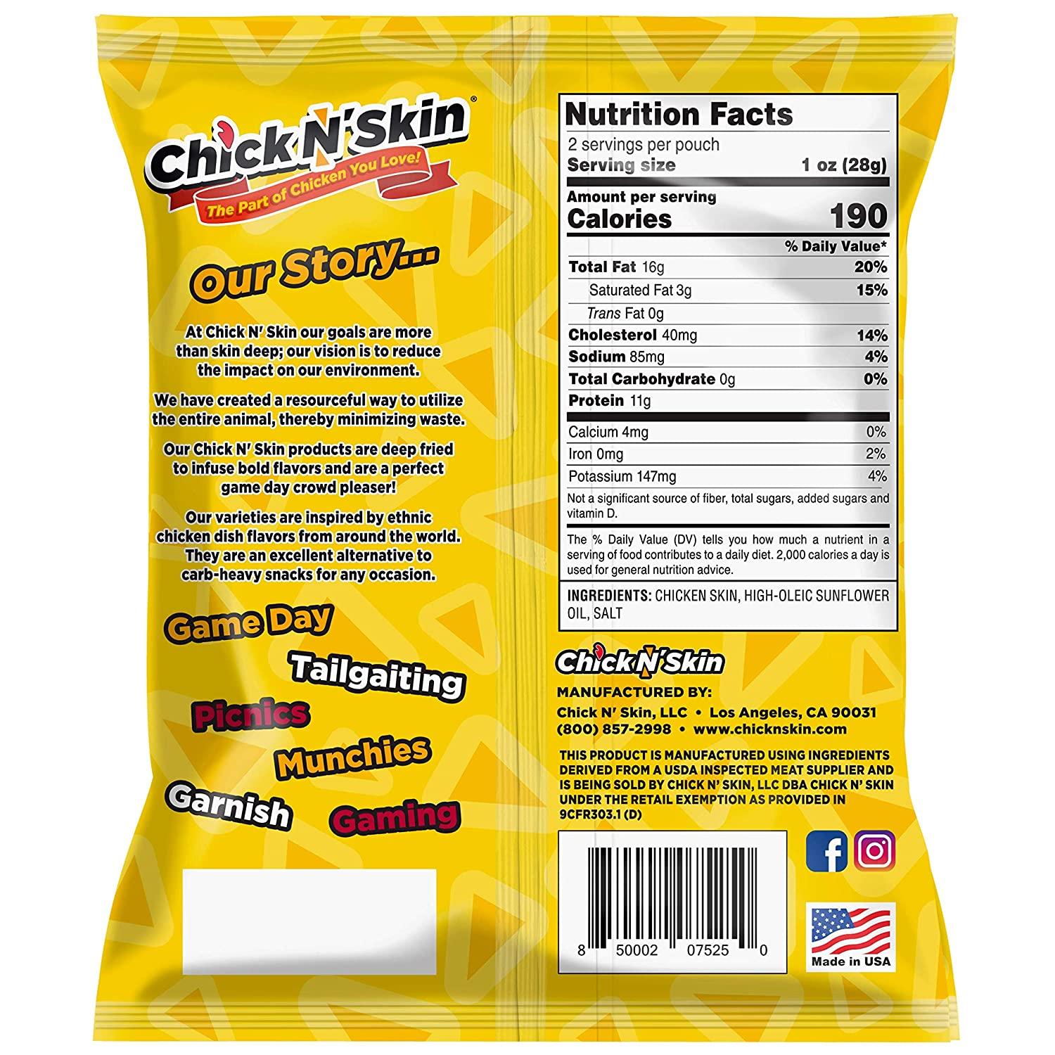 Chick N Skin Fried Chicken Skins Original Flavor (4Pack) Delicious