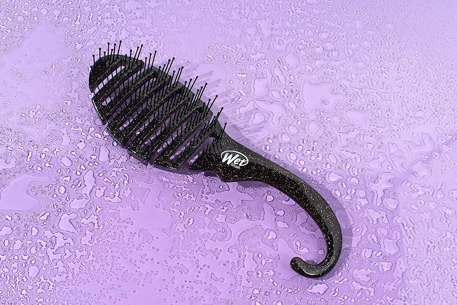Wet Brush Shower Detangler Black Glitter with IntelliFlex Bristles