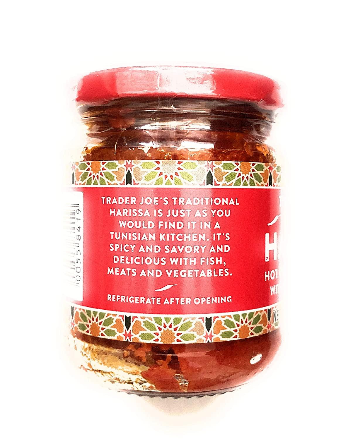 Trader Joes Traditional Tunisian Harissa Hot Chili Pepper Paste With Herbs Spices 6 oz Jar (Single)