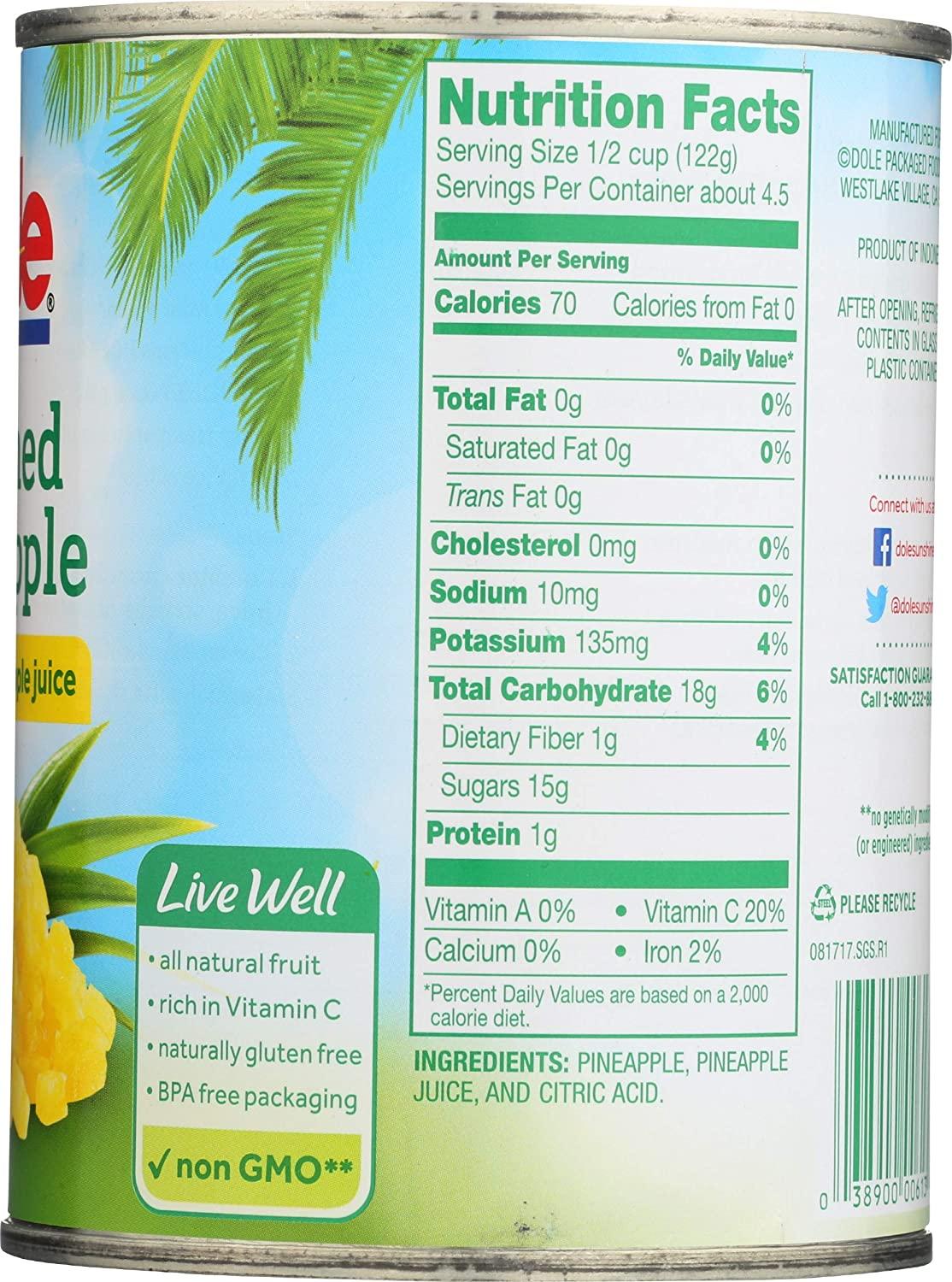 Dole Crushed Pineapple in Juice - 20 oz | Natural Sweetness for Recipes ...