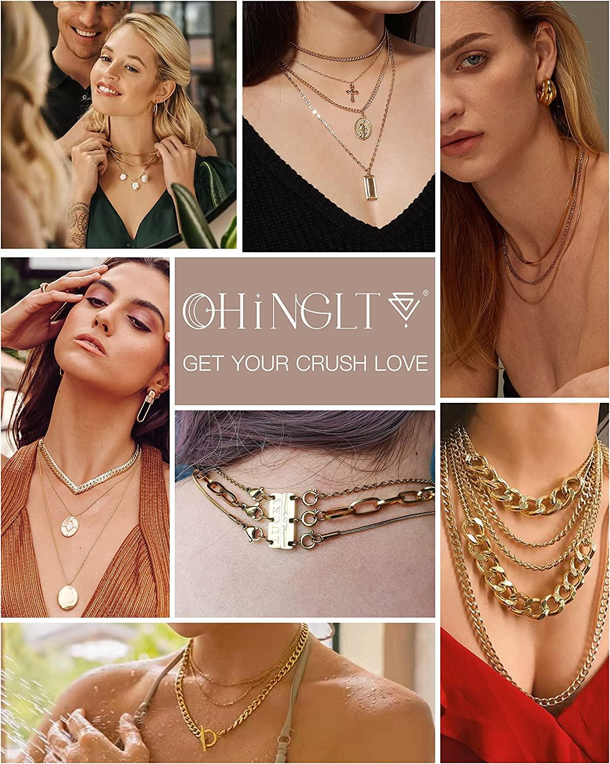 OHINGLT LUCKY Necklace Layering Clasps Separator for Stackable
