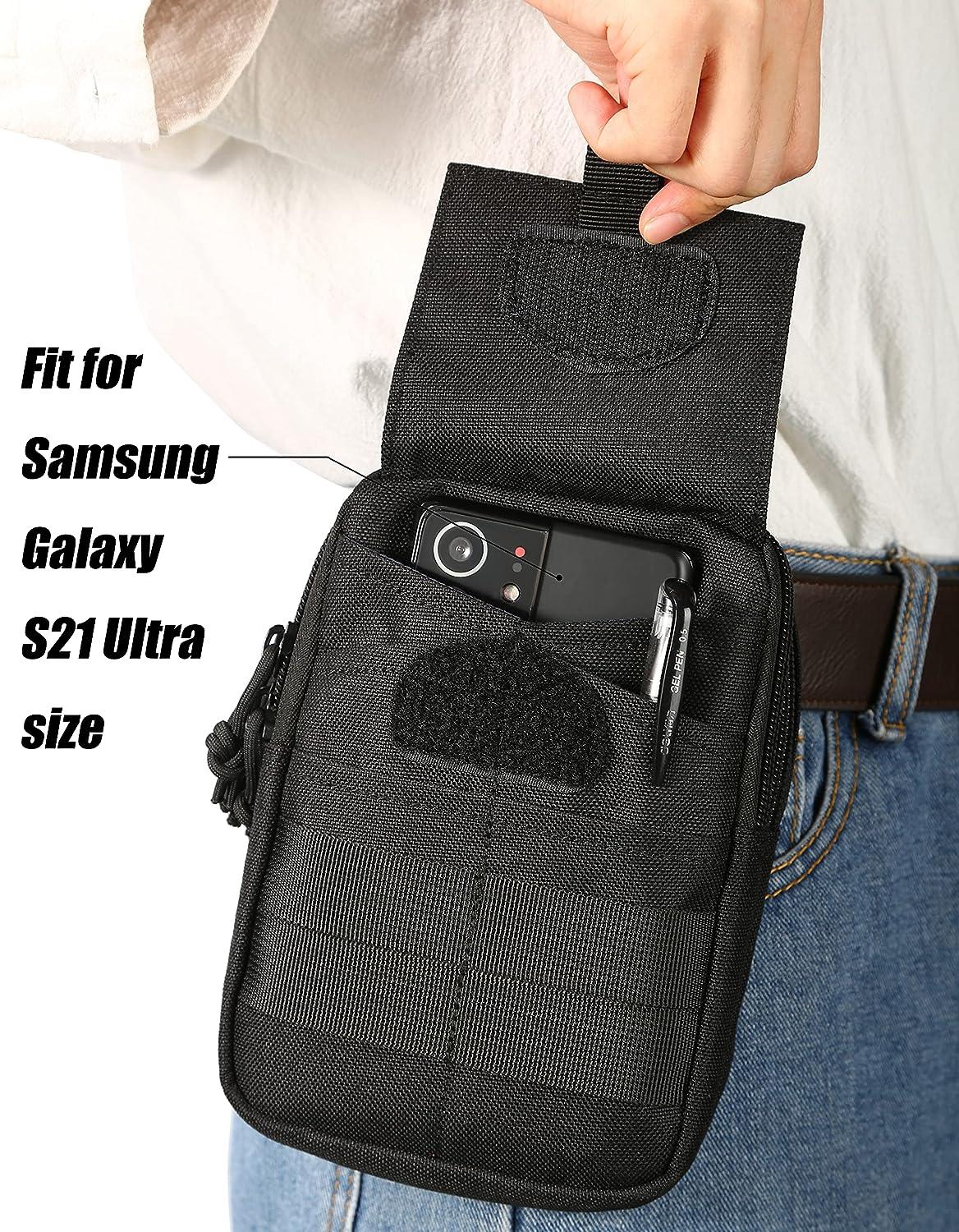 Tactical Cell Phone Pouch With Waist Belt Edc Wallet Military Cell Phone  Pouch 5.5 Inch Black