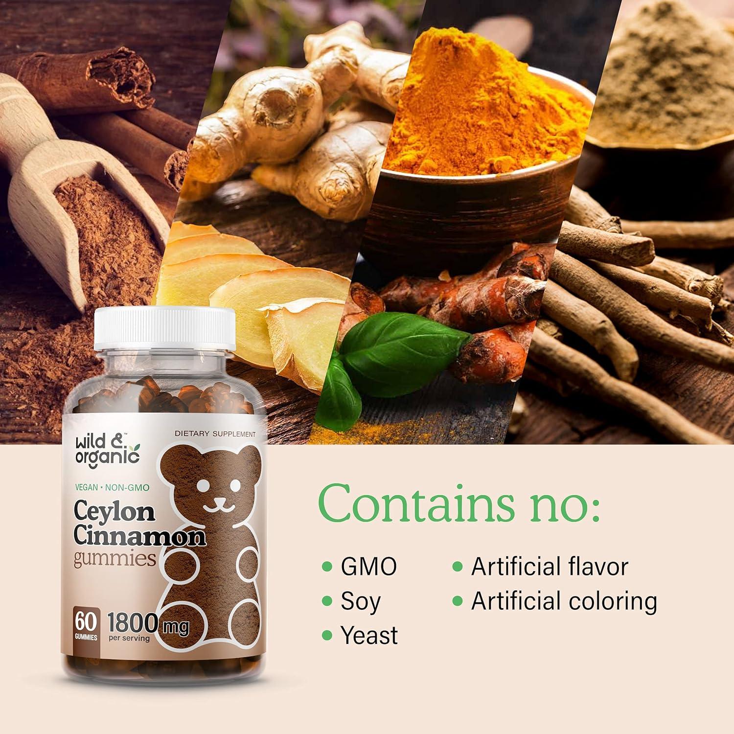 Organic Ceylon Cinnamon Gummies with Ginger Turmeric Ashwagandha