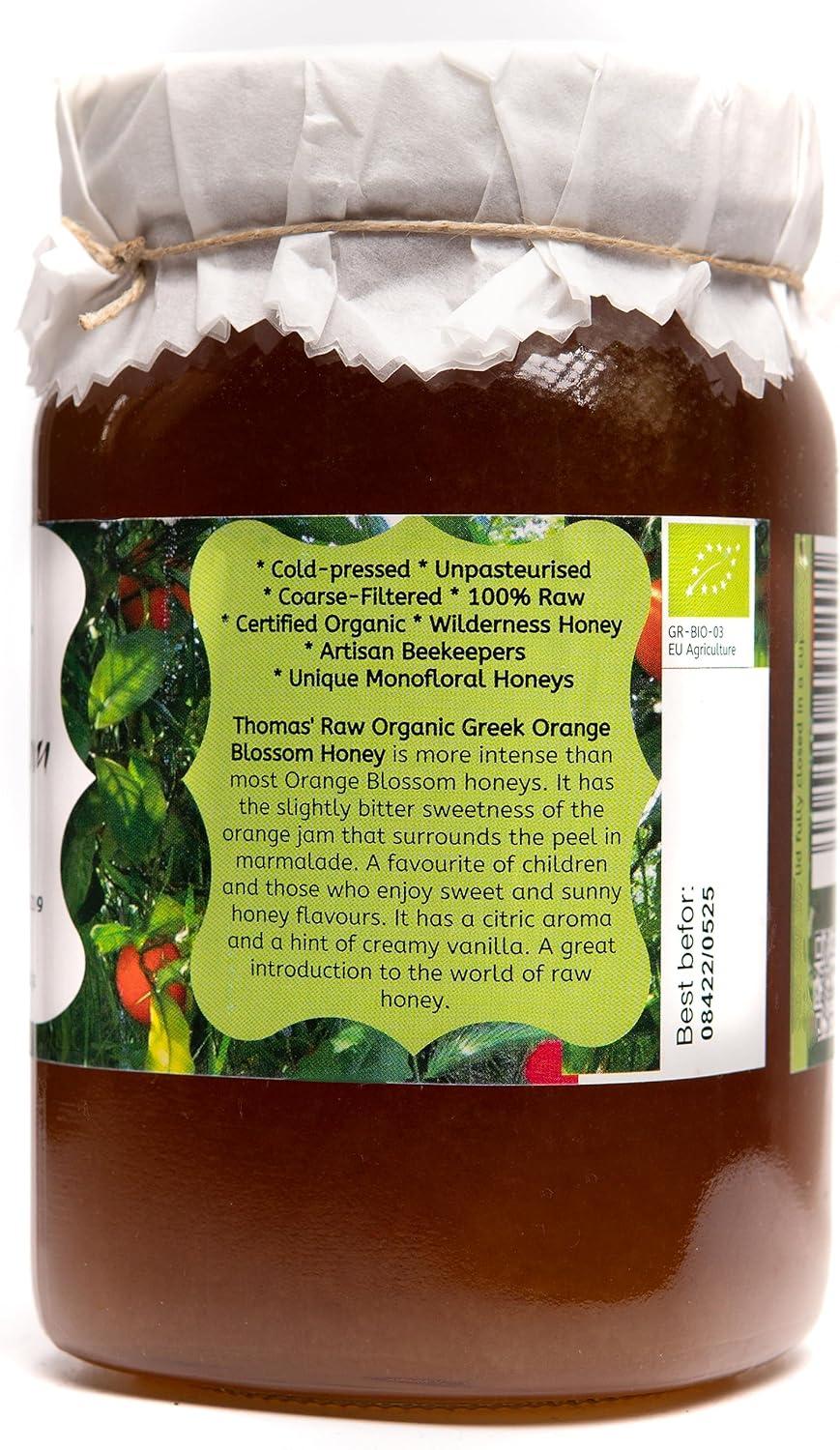 Thomas' Raw Greek Orange Blossom Honey 1kg | Pure Unpasteurised Single ...