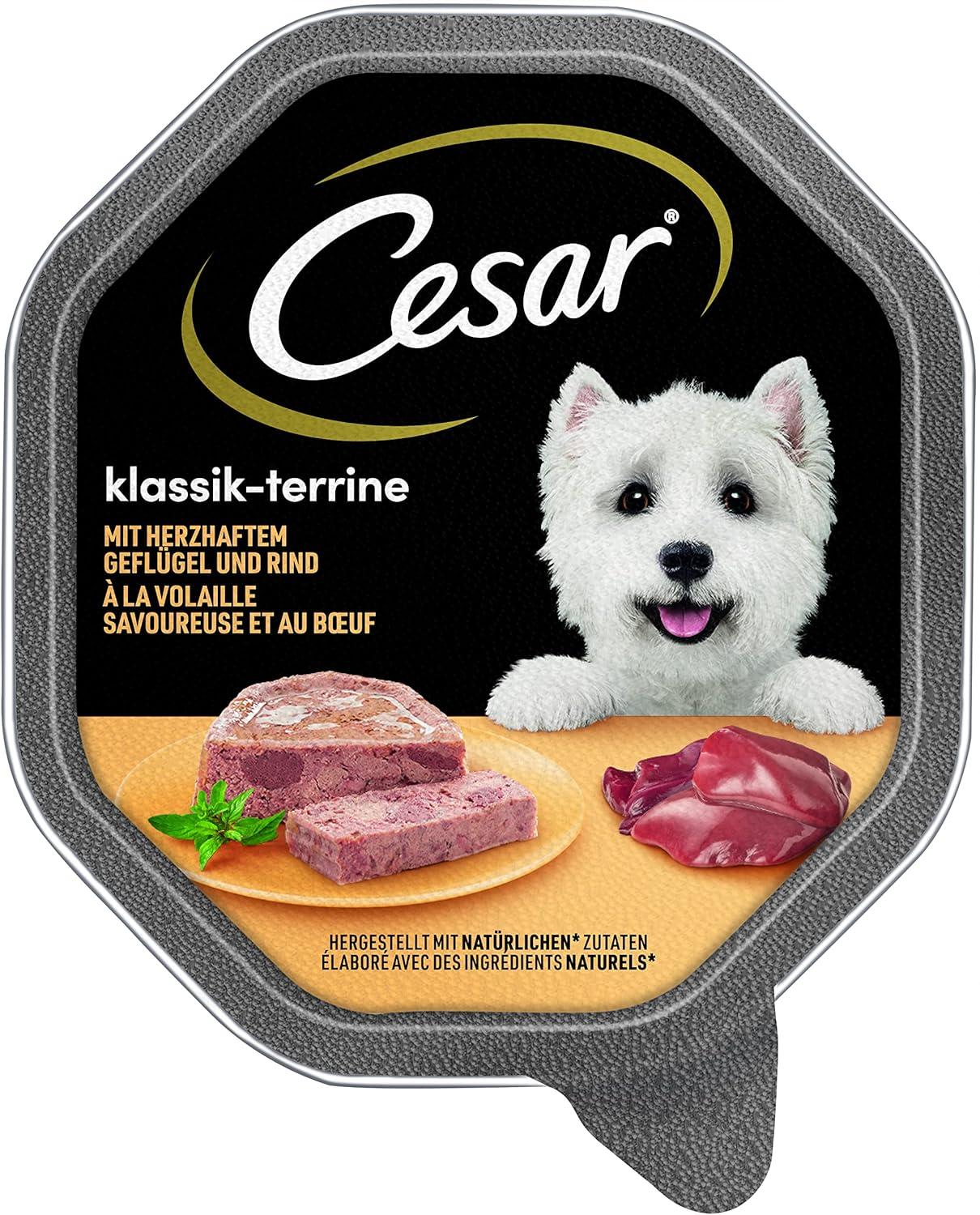 Cesar Adult Dog Food Classic Terrine - Hearty Poultry & Beef 14x150g -  Premium Wet Dog Food No Added Sugar or Dyes International Shipping  Available | Buy Now with Express International Delivery | GoSupps.com