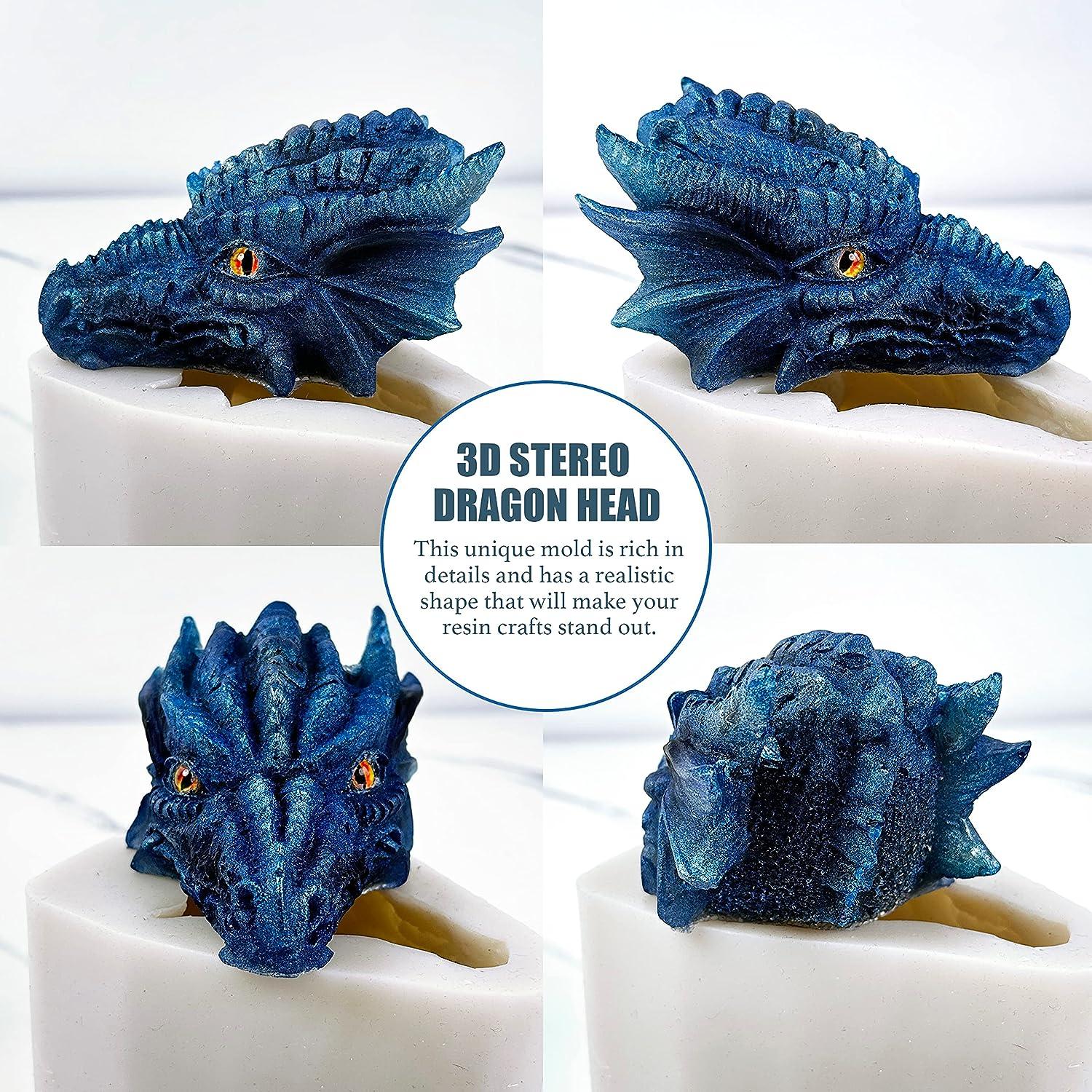 3D Large Dragon Head Silicone Molds for Epoxy Resin Cake Decorating Soap  Concrete Cement Polymer Clay