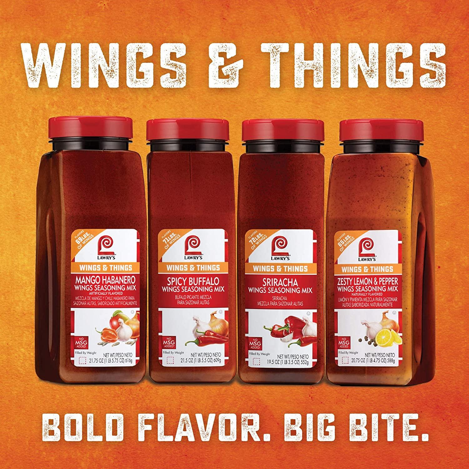 Lawry's Mango Habanero Wings Seasoning Mix 21.75 oz Sweet & Spicy Dry