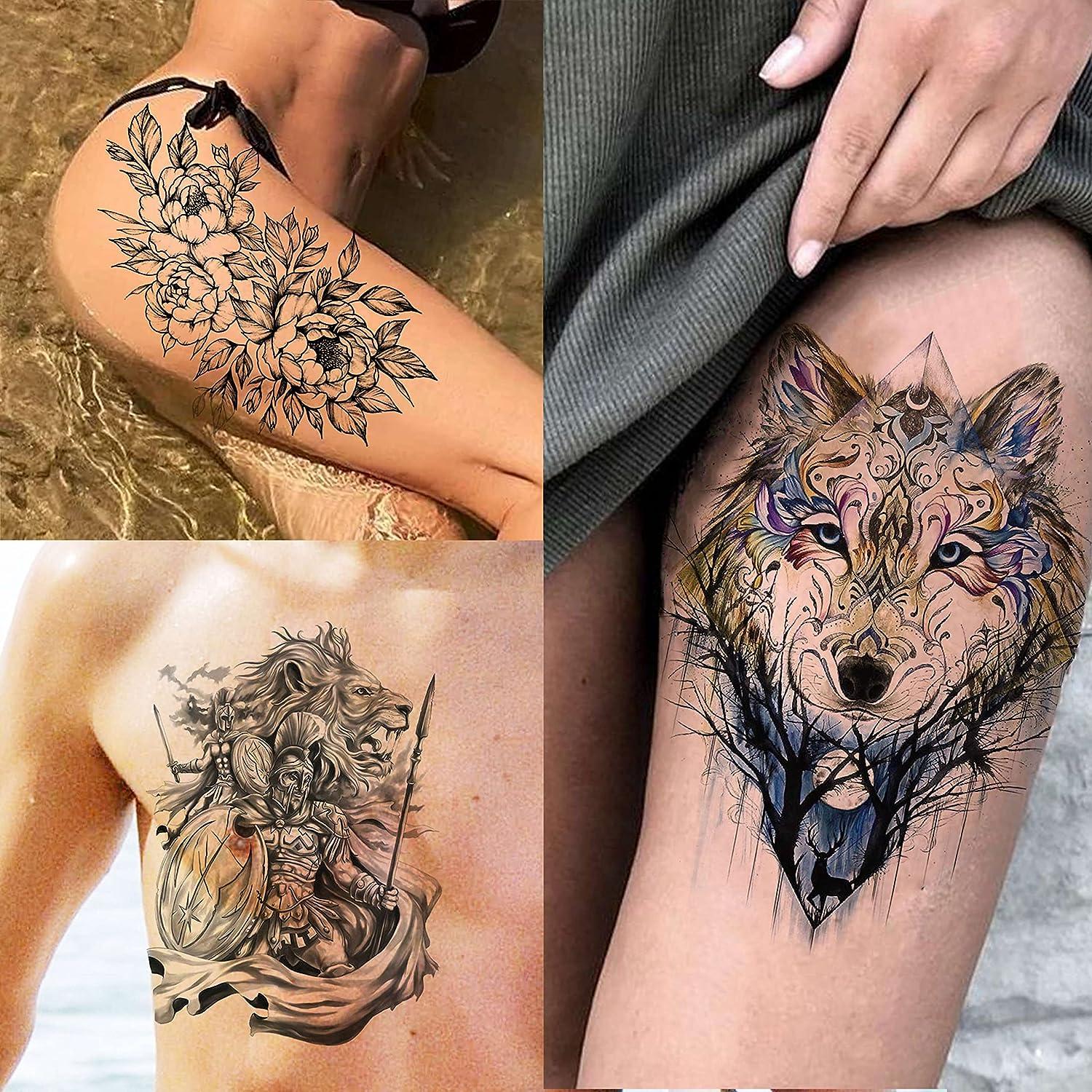 Details more than 93 wolf thigh tattoo best