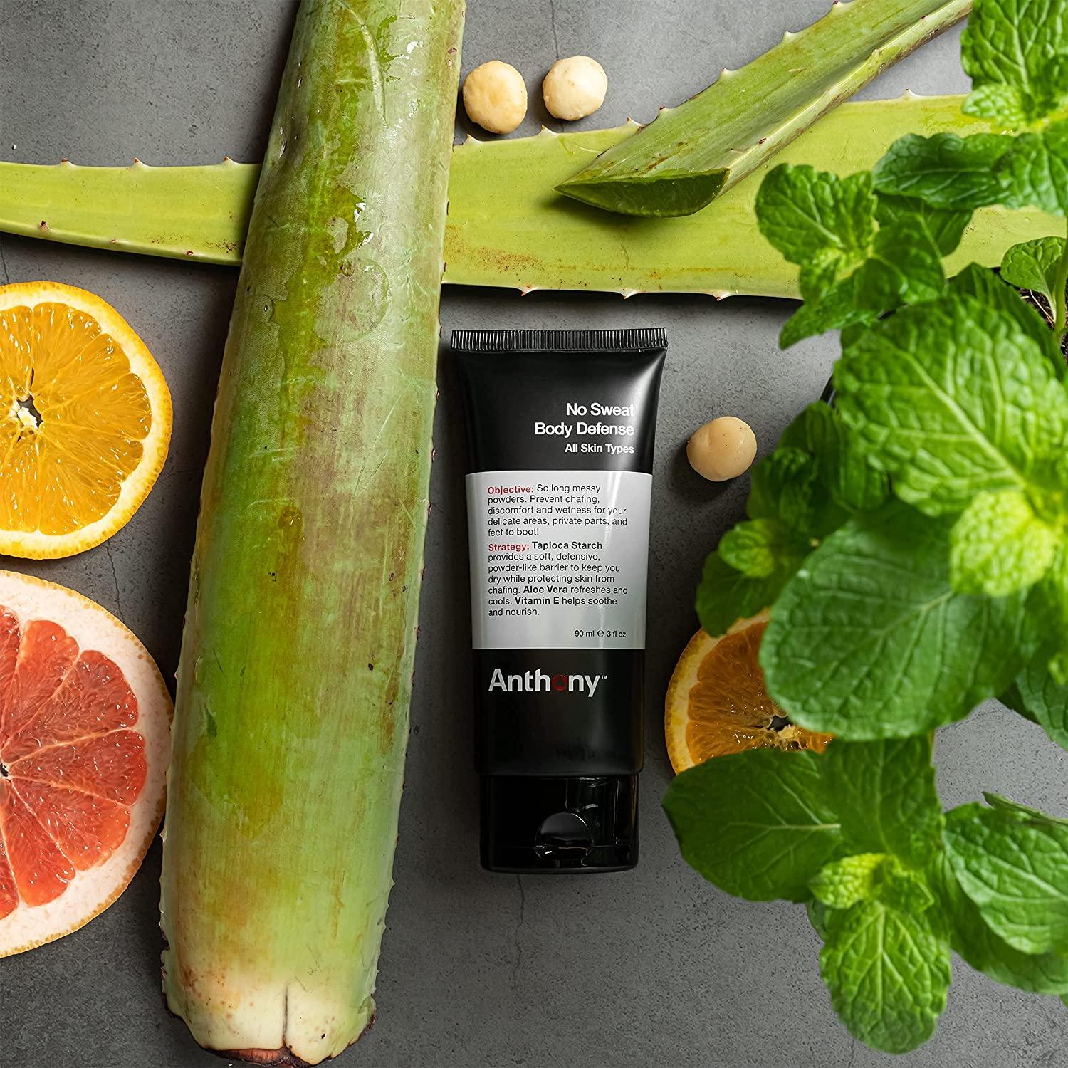 Anthony No Sweat Body Defense Deodorant for Men AntiChafing, Anti