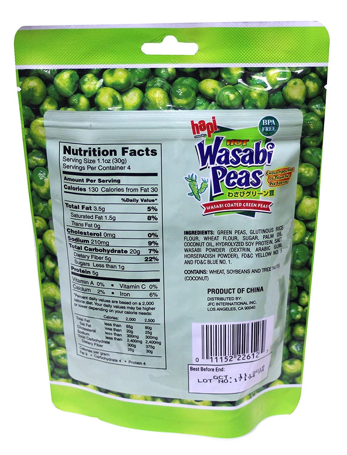 Hapi Wasabi Coated Green Peas, 4.23 oz (Pack of 3)
